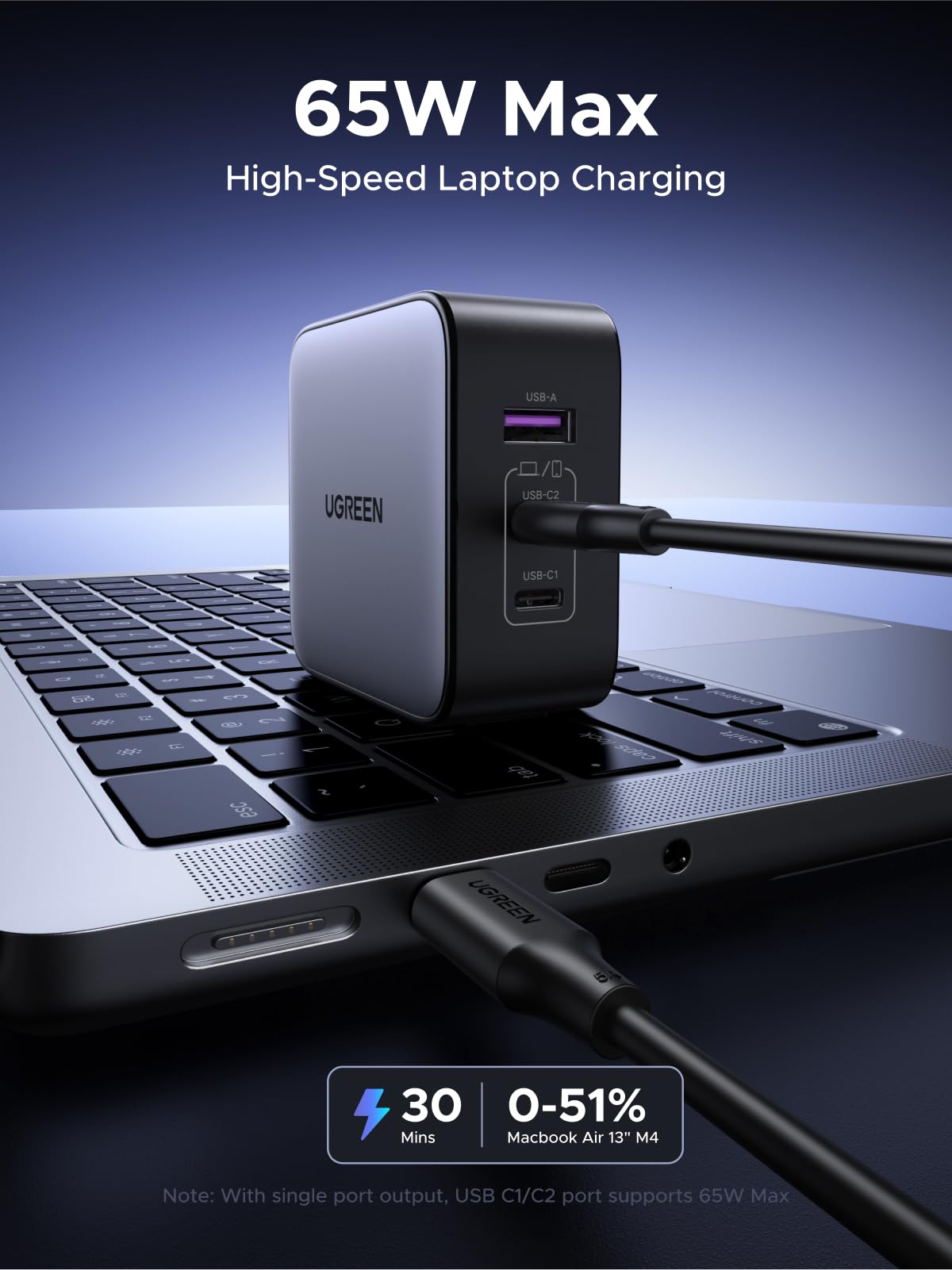 UGREEN Nexode 65W Caricatore da Viaggio con Adattatori Universali Internazionale Compatibile MacBook Pro Air iPad iPhone 17 Pro Max Air 16 15 14 13 Galaxy S26 25 24 Pixel 10 Pro