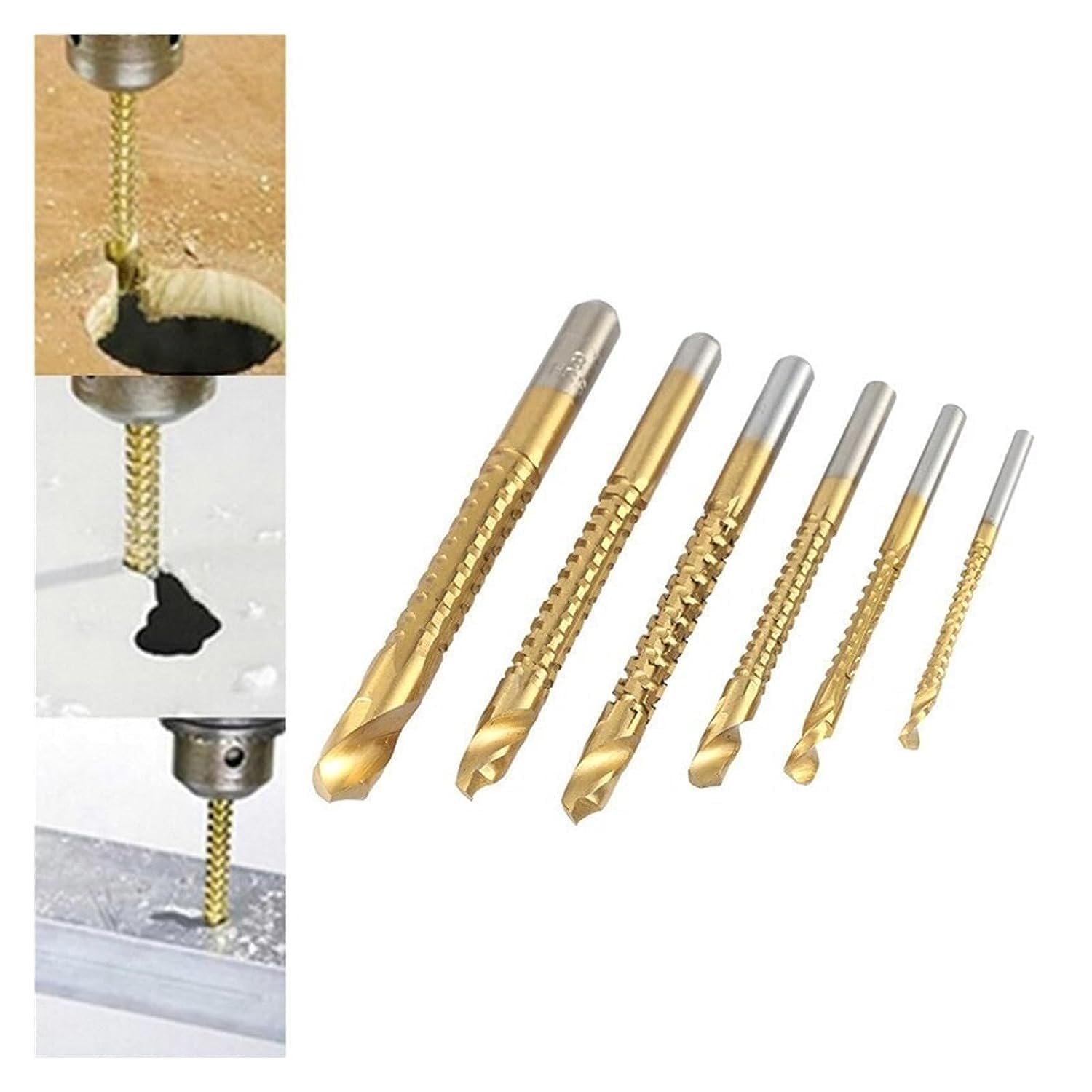 Juego De 6 Brocas De Cobalto, Broca Espiral Métrica Compuesta, Broca Helicoidal para Madera, para Corte Y Perforación.