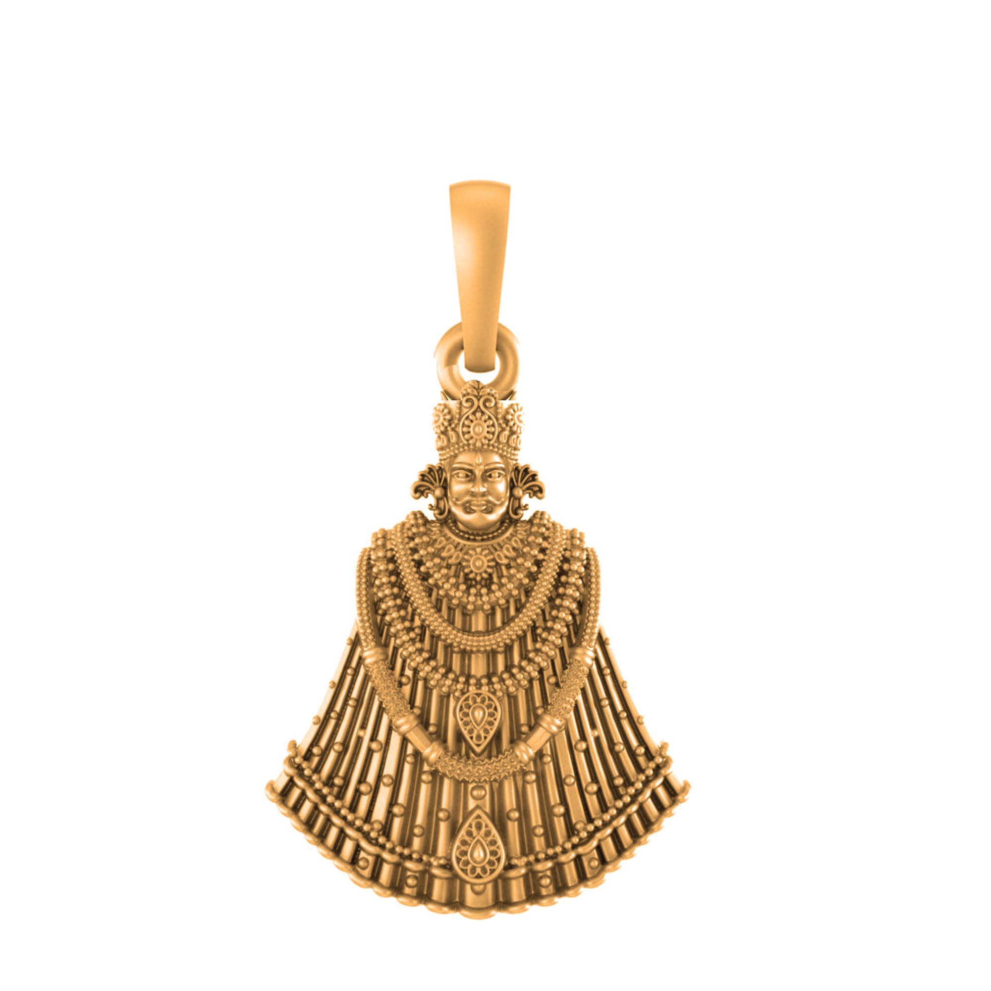 akshat sapphire 925 Sterling Silver 22k Gold Plated God Baba Khatu Shyam Pendant Lord Baba Khatu Shyam Locket for Men and Women-picture-18