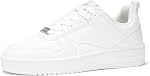 LUCKY STEP Femmes Mode Sparkle Strass Sneakers Blanc Cuir Bas Haut Tennis Chaussures Dentelle Haut Casual Chaussures de marche confortable