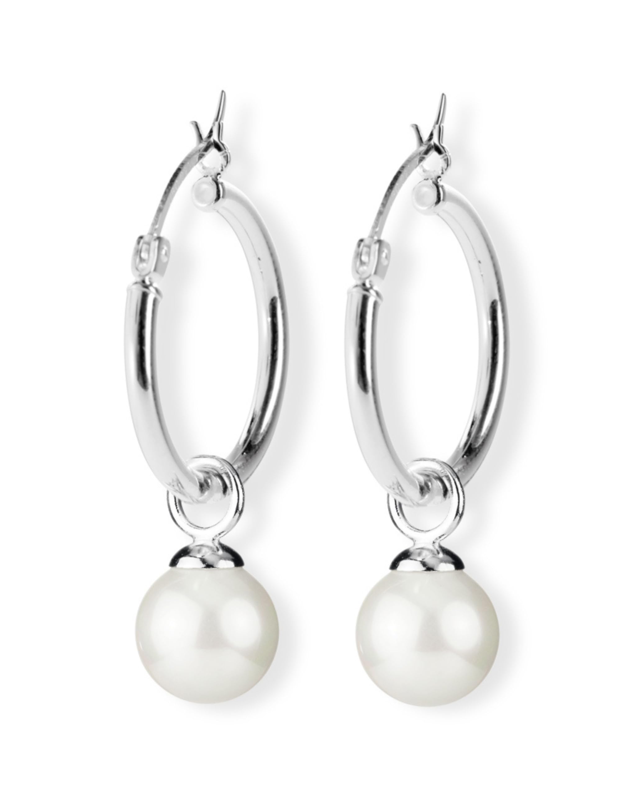 Heartbreaker "Style & Go" Perlen Einhänger I Einhänger für Creolen aus 925 Sterling Silber I Nickelfreier Anhänger mit weißer Muschelkernperle I In Goldschmiedequalität gefertigt I LD MR 31-W