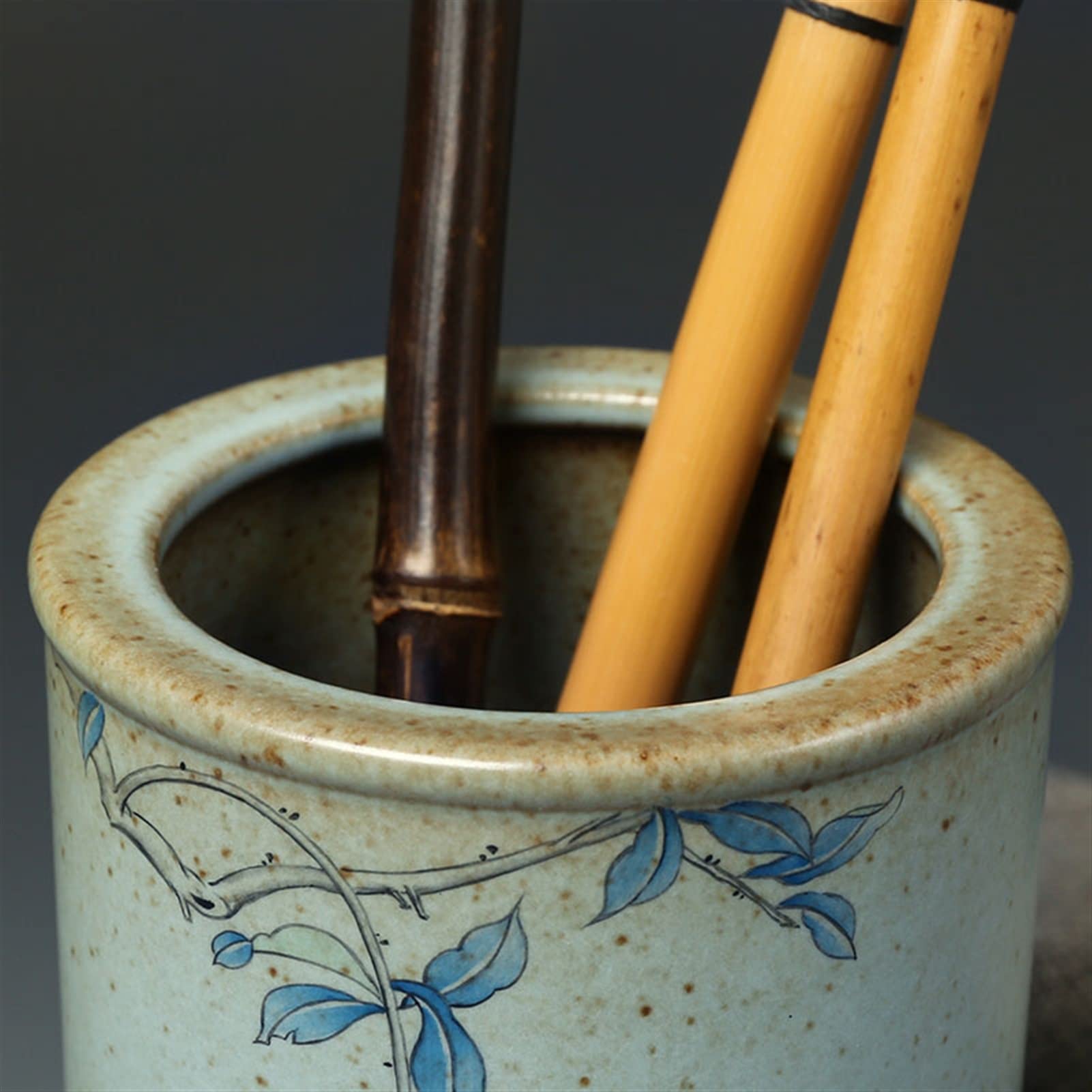 Uchwyt na długopis Uchwyt na długopis Nowy chiński ręcznie malowany ceramiczny kubek do przechowywania ołówków Biuro gabinet Biurko Retro przechowywanie ołówków Uchwyty na długopisy Uchwyty na ołówki