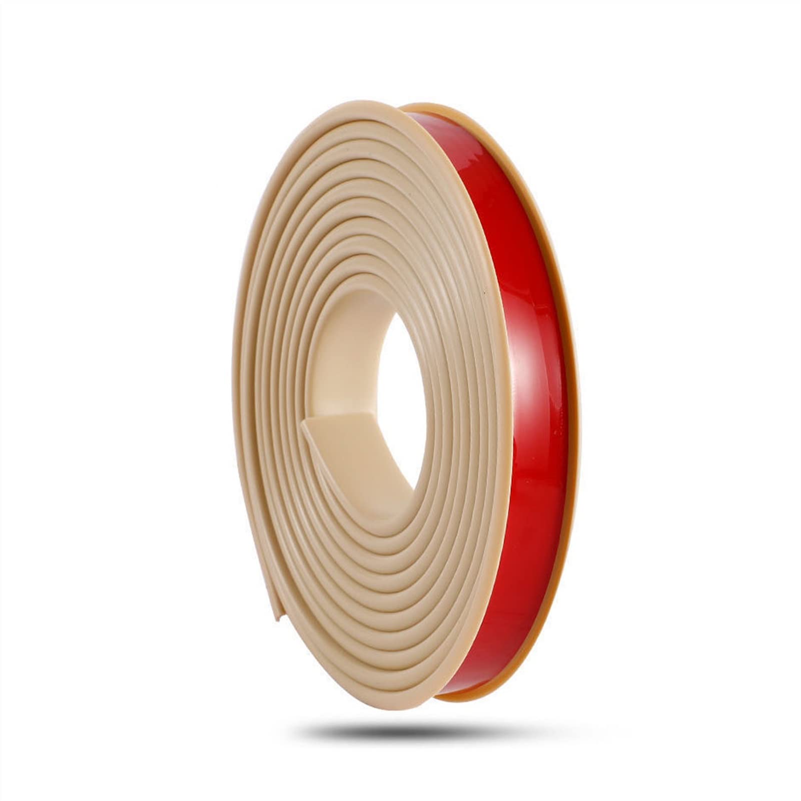 Melairya 5m U Shape Flexible Veneer Edge Banding, TPE Self Adhesive Edge Banding, Stick Veneer Edge, DIY Collapsible Edge Guards for Furniture, Cabinet, Table (Beige, 18mm)