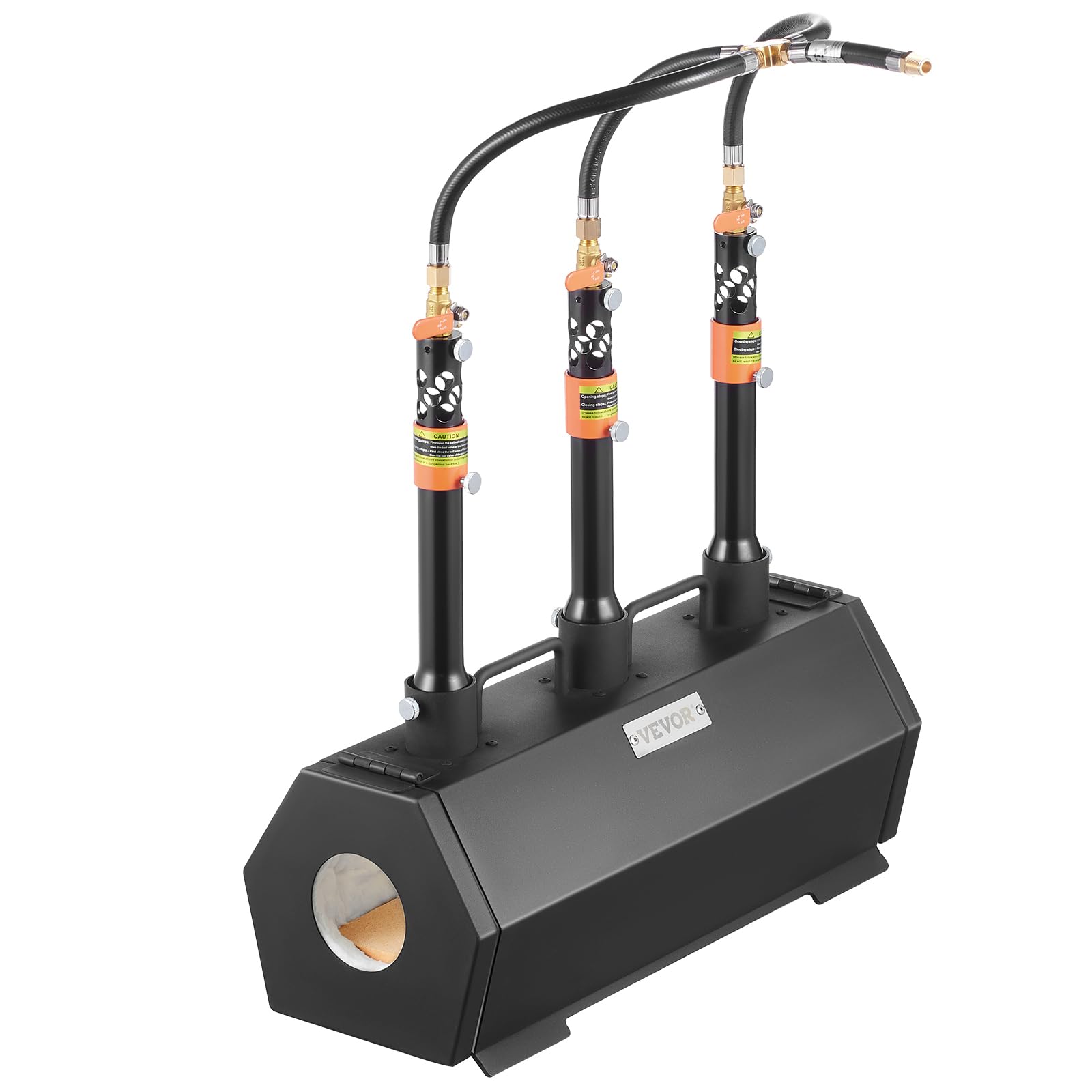 VEVOR Forja de Gas Propano 3 Quemadores, Horno de Fusión de Propano Temperatura Máx 1427 ℃, Horno de Forja de Gas Portátil, Fabricación de Cuchillos, Forja de Metales para Cuchilleros, Herreros