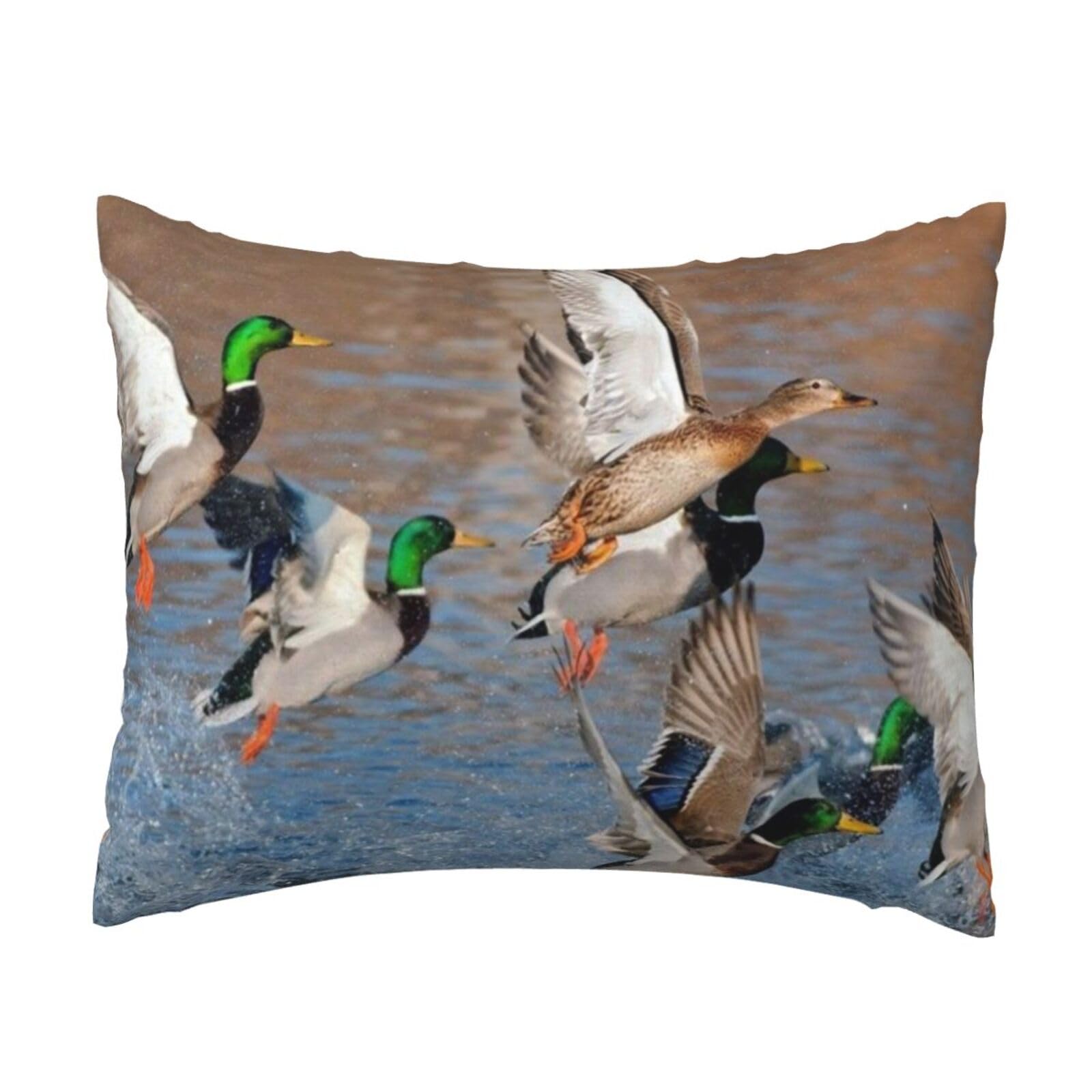 WSHFFILO Mallard Ducks printed Pillow Case 20x26in Decorative pillowcase Throw Pillow Cover