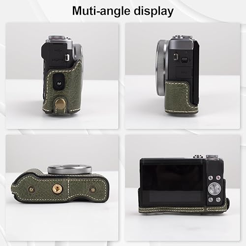 Miniatura 3 de Rieibi G7 X G7X II G7X III - Funda de piel vintage para cámara réflex digital Canon PowerShot G7X G7X Mark II G7X Mark III, funda protectora con