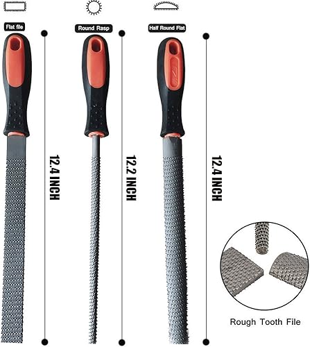 Miniatura 5 de Juego de archivos de metal, 5 piezas, 10 pulgadas, lima de acero de alto carbono, trabajo para metal, madera, plástico
