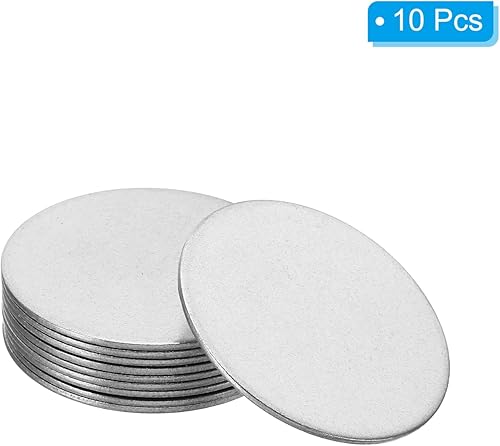 Miniatura 3 de PATIKIL Disco de acero de 1.969 in, 10 etiquetas redondas de metal para estampado en blanco, placa de disco circular redonda, placa de metal