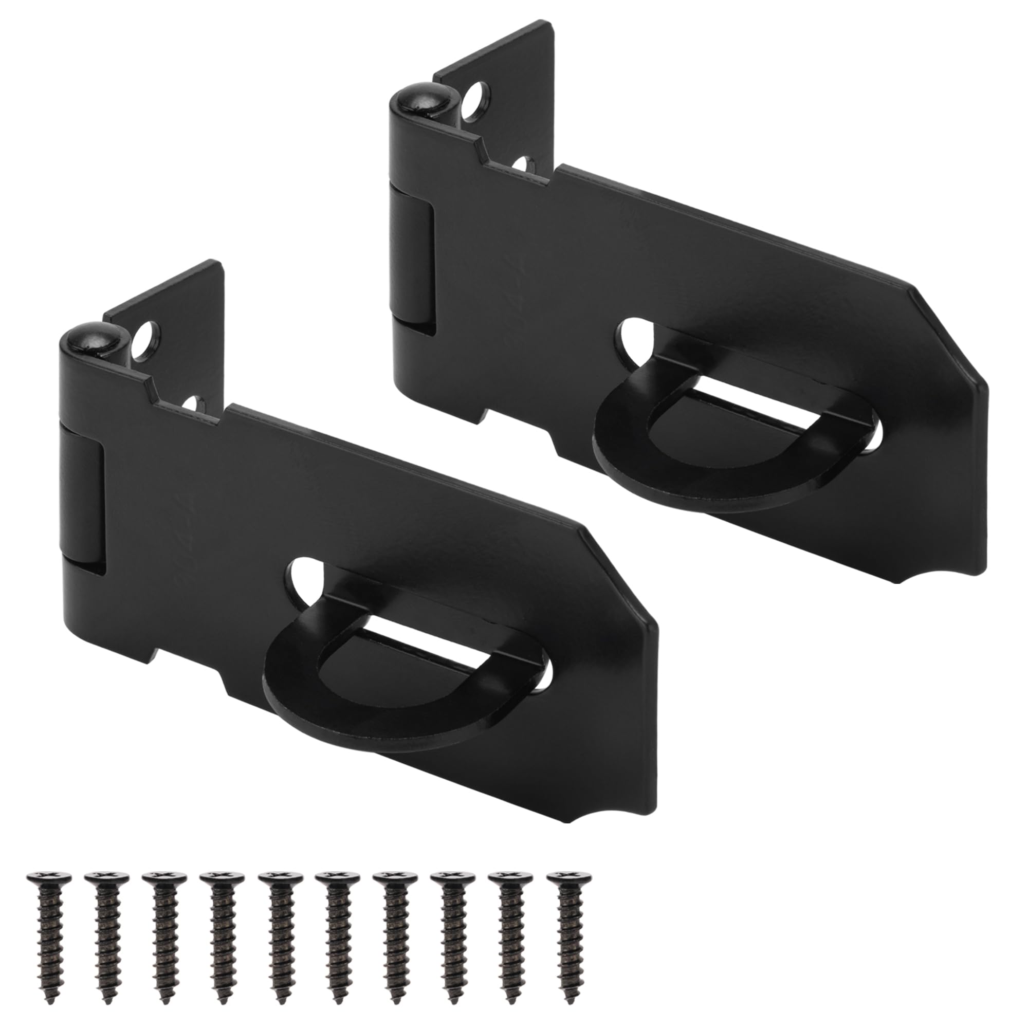 3 Inch Door Lock Hasp Latch, Security Packlock Clasp Hasp Lock Latch, Stainless Steel Gate Lock Hasp for Outdoor Fence Gate,Barn Door, Cabinet, Drawer, Brushed Finish with Screws, 2 Pack