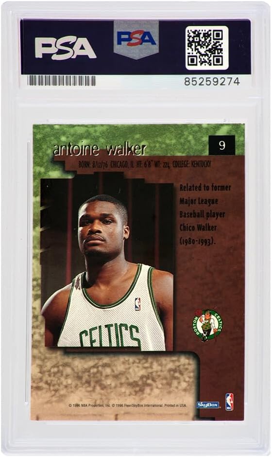 Antoine Walker Signed Celtics 1996-97 Skybox Premium Rookie Basketball Trading Card #9 - (PSA Encapsulated)