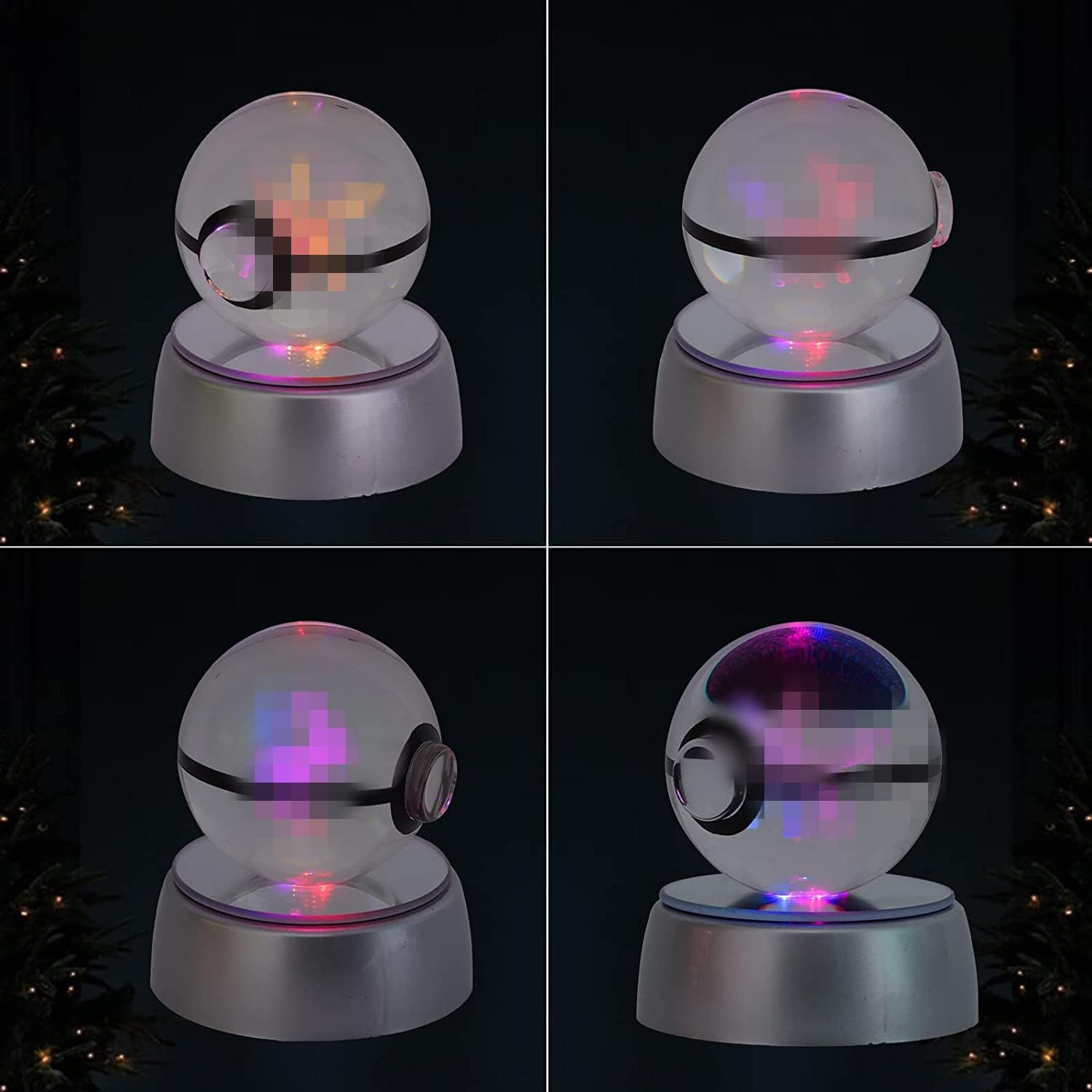SJQWZRY 3D Crystal Ball LED Night Light Base Changes Color Toy Night Light Child Christmas Present (Um-Breon)