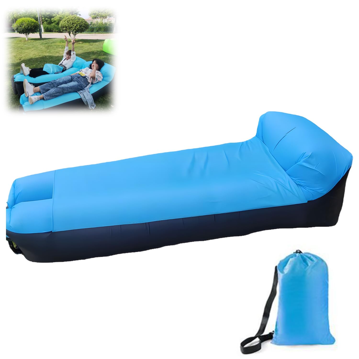 Nadmuchiwana sofa – sofa dmuchana na kemping i do aktywności na świeżym powietrzu – nadmuchiwana sofa do ogrodu – nadmuchiwana leżanka / kanapa dla komfortu na świeżym powietrzu – worek do