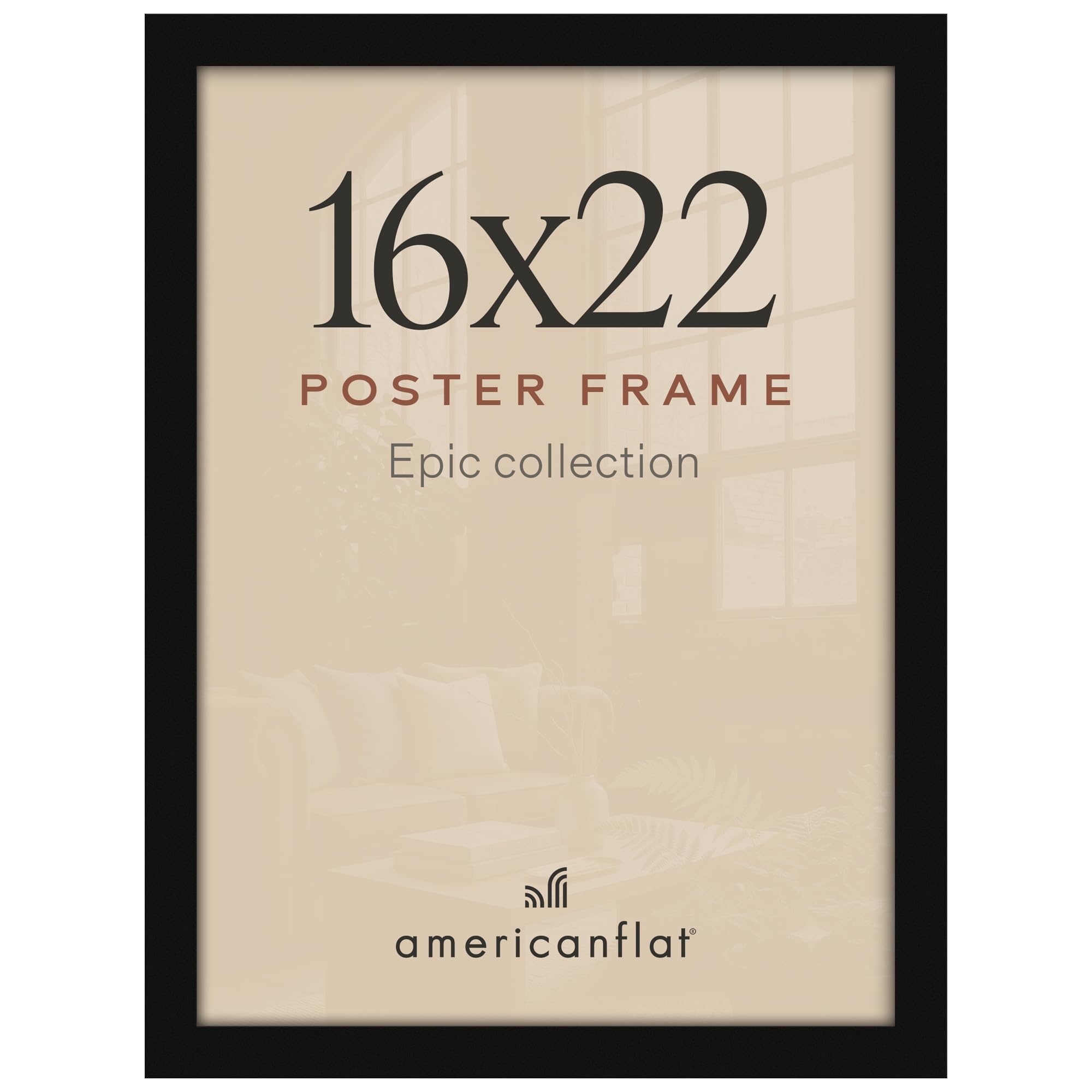 Americanflat 16x22 Poster Frame - Engineered Wood - Black