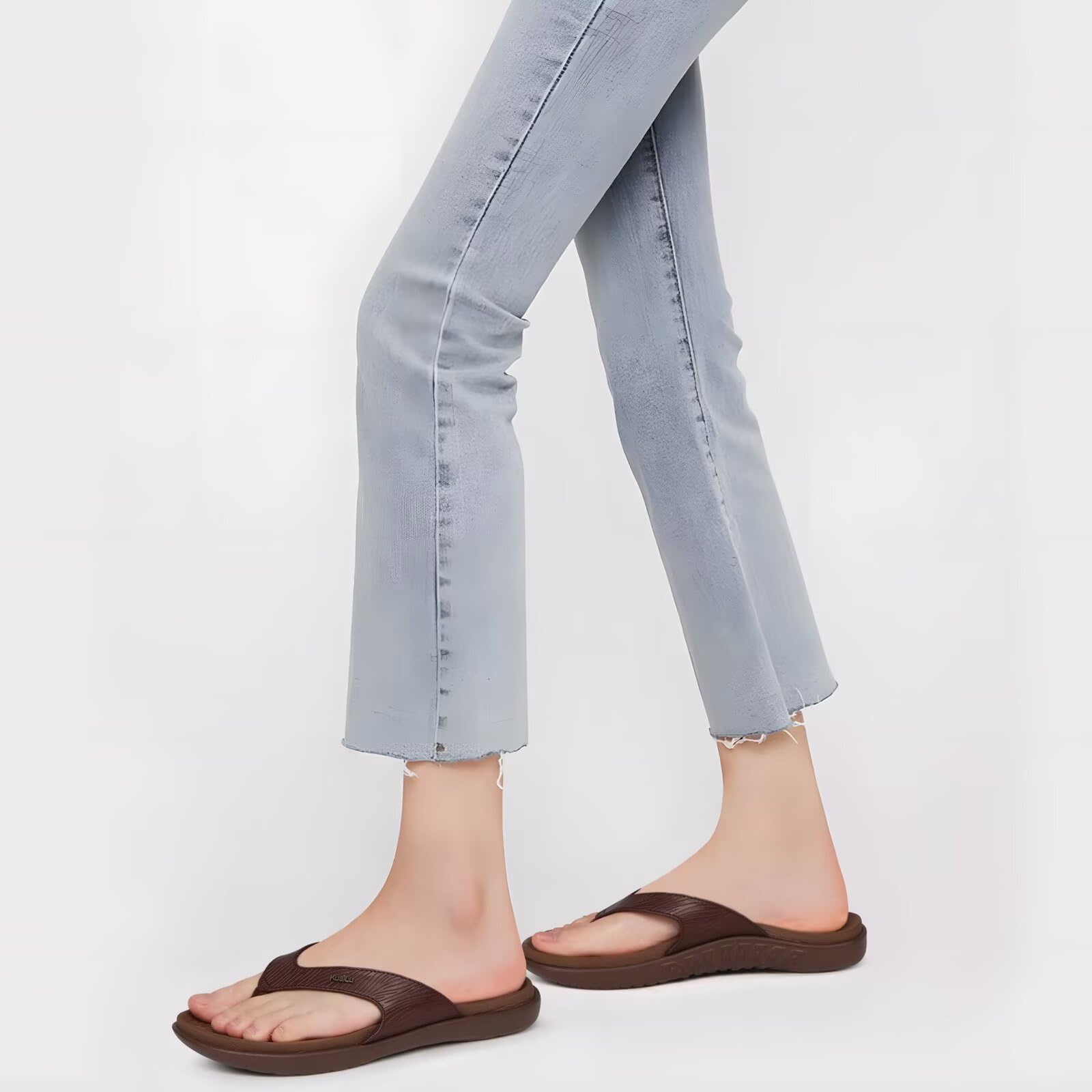 KuaiLu Flip Flops Damen Orthopädische Yoga Fußbett Sandalen Elegant Frauen Leichte Sommer Slip On Beach Zehentrenner EU36-42