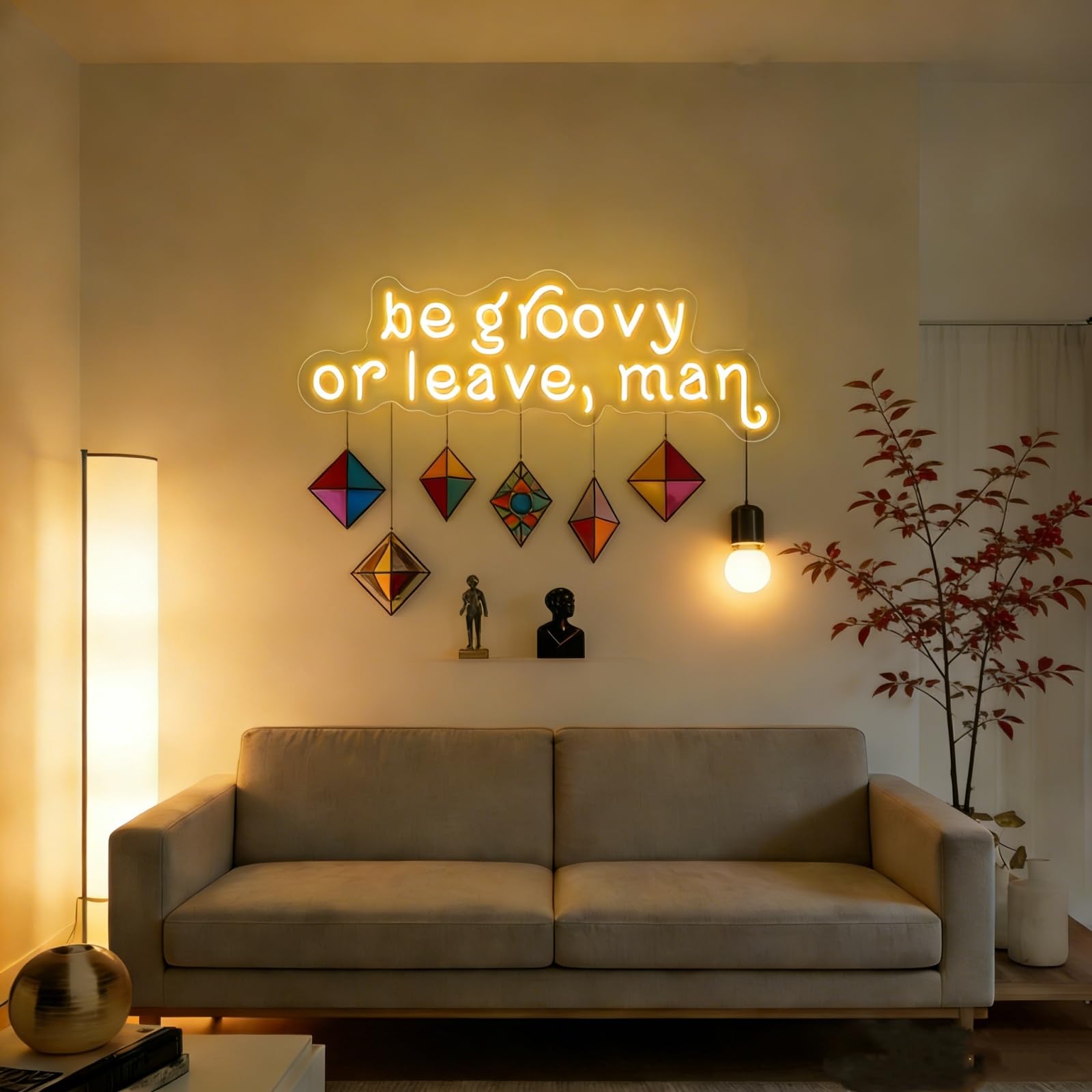 Custom Be Groovy or Leave Man Led Neon Signs for Wall Decor Bedroom Aesthetic Party Backdrop Cafe Studio Gaming Room Wall Art Birthday Gifts