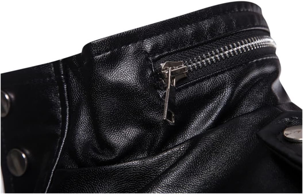 Men's Trench Leather Coat, Single Breasted Business Casual Faux Leather Jacket, Black Long PU Coat Big Size