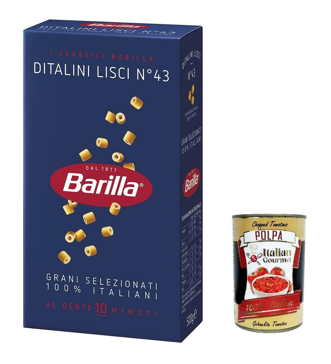 10x Pasta Ditalini lisci Nr. 43 italienisch Nudeln 500 g pack + Italian Gourmet polpa 400g