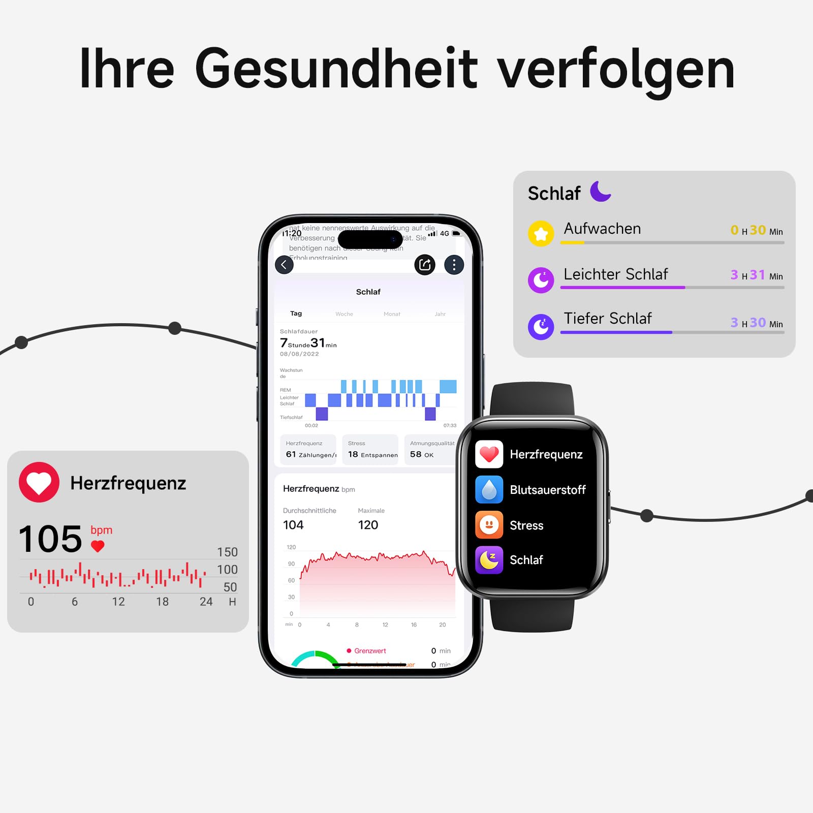 Woneligo Smartwatch Herren Damen, Smart Watch mit Telefonfunktion Alexa, Fitnessuhr mit Herzfrequenz Schlaf SpO2 Schrittzähler 110 Sportmodi IP68 wasserdichte, Sportuhr für iOS Android