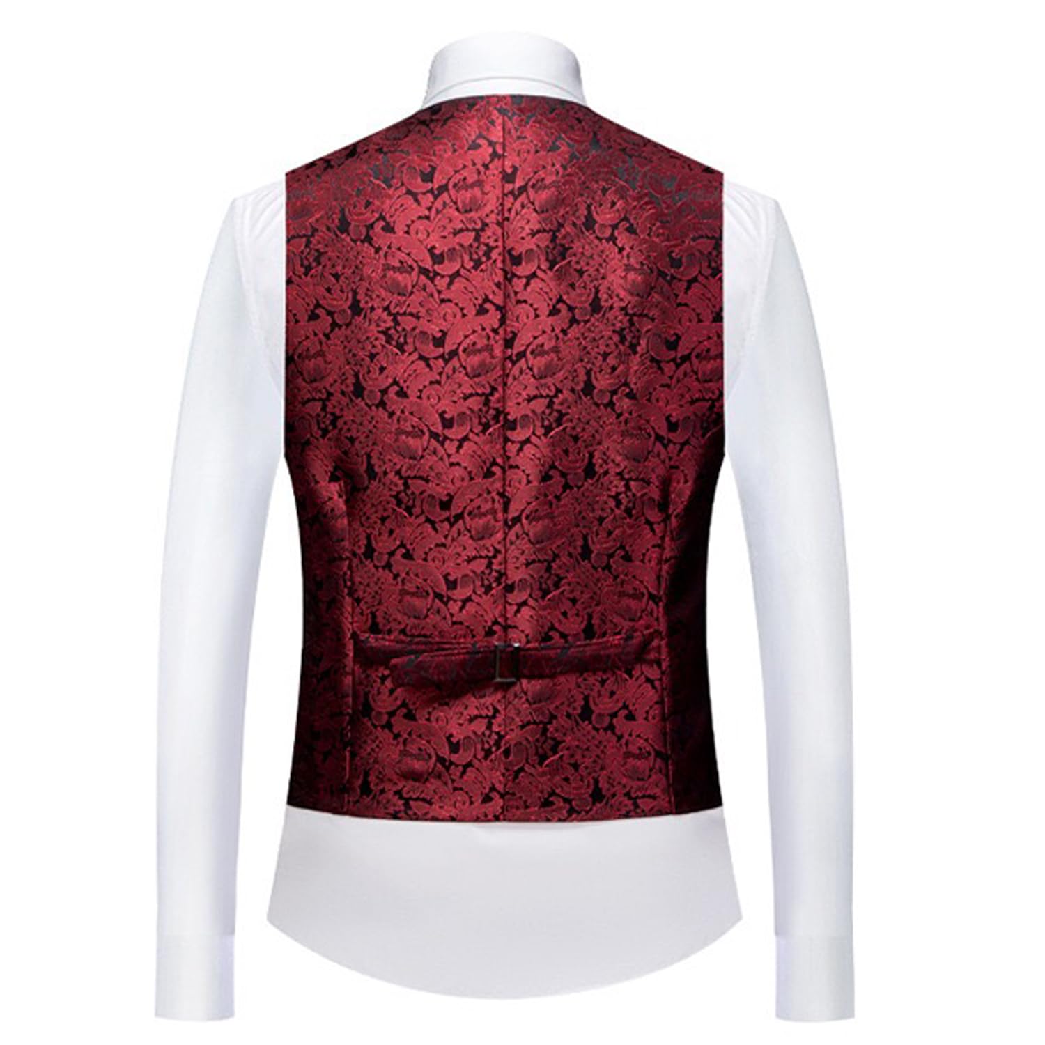 Uomo Gilet da smoking con bottoni jacquard monopetto