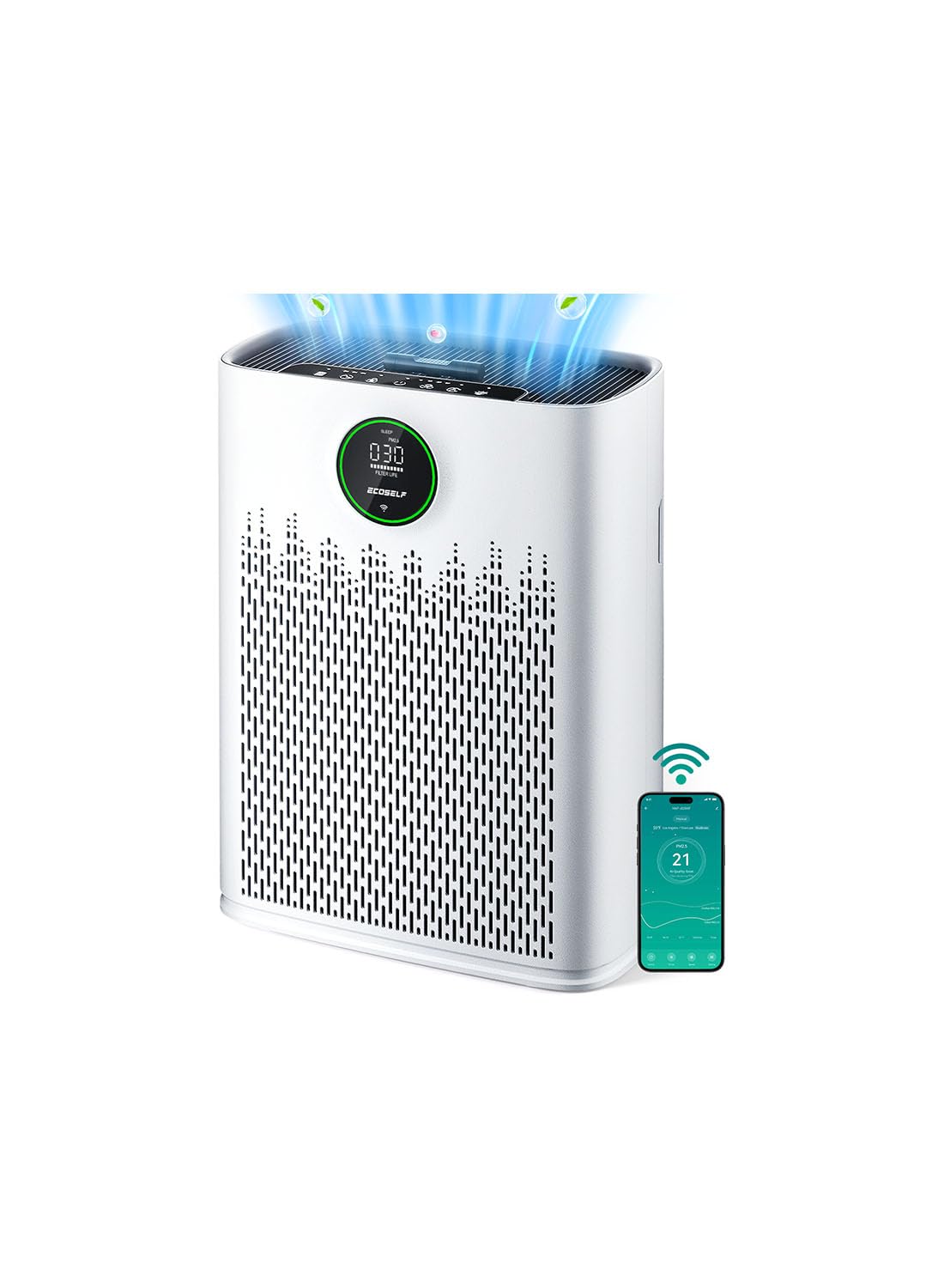 Smart Air Purifier for Home Large Rooms with WiFi Control Covers Up to 2400 Ft Smart Mode AQI