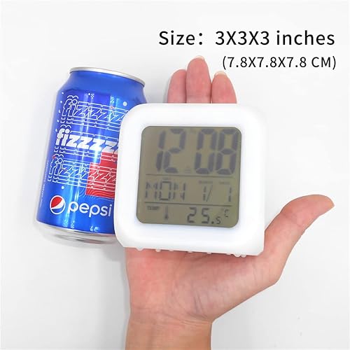 Miniatura 6 de Bocaihua - Reloj despertador digital con luces LED, diseño de pájaros, pingüino, azul, para niños, adolescentes, adultos, hogar, oficina, decoración