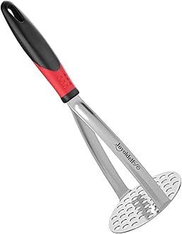 Heavy Duty Potato Masher, Stainless Steel Integrated Masher Kitchen Tool & Food Masher/Potato Smasher with Non-slip Handle, Perfect for Bean, Vegetable, Fruits, Baby Food, Avocado, Meat