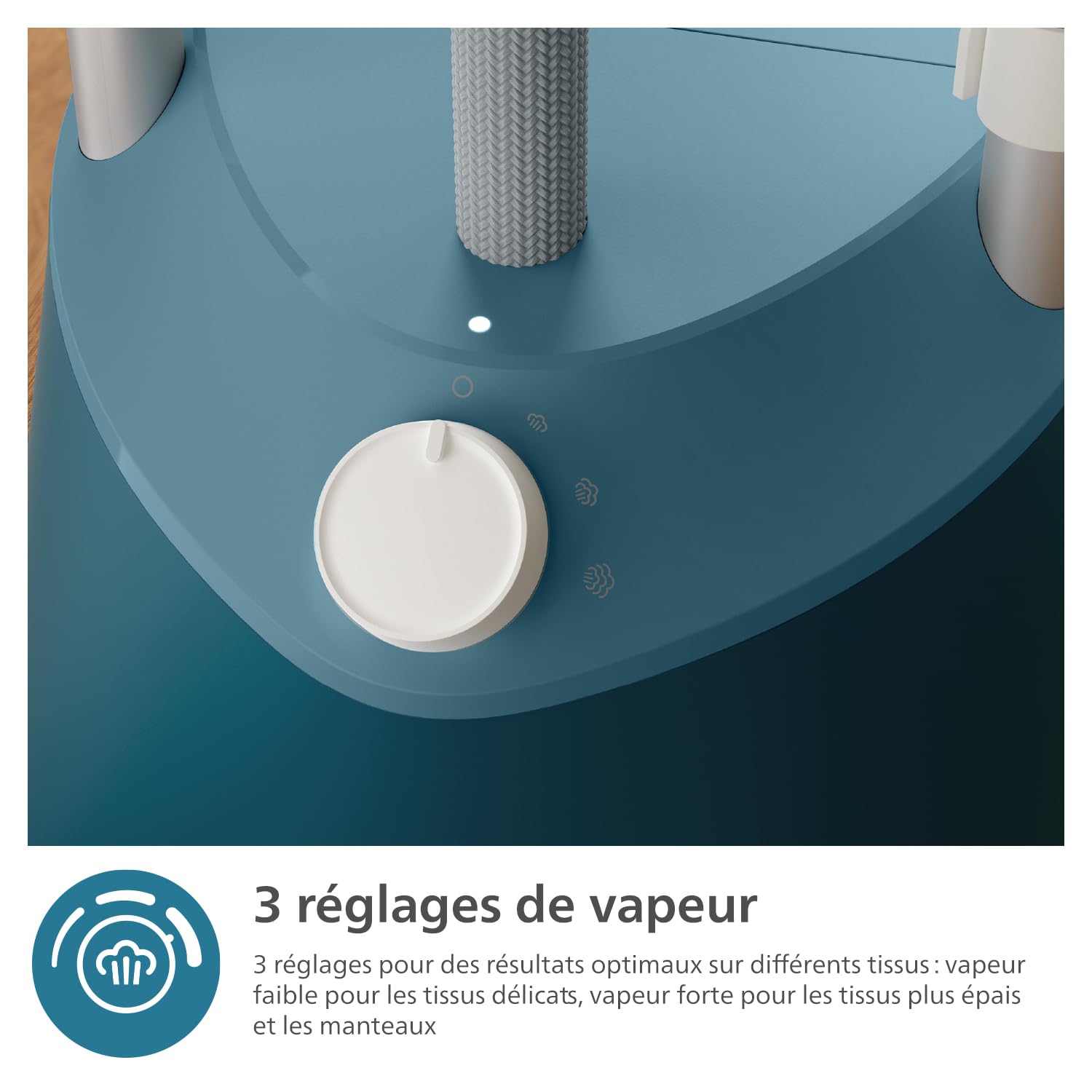 Philips Défroisseur Série 1000 - Steamer 1800W, Grand réservoir 1.8L, 3 réglages vapeur, StyleBoard intégré, Défroissage facile, prêt en 30sec, Élimination de 99,9% des bactéries, Blanc (STE1040/20)