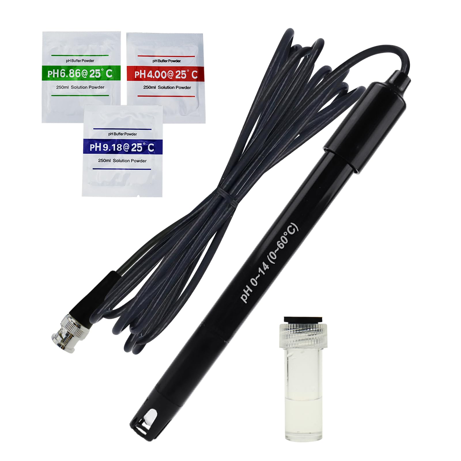 Kit De Remplacement Pour Aquarium Hydroponique Plante Piscine Spa 0-14 Sonde D'électrode De Ph Connecteur Bnc, Câble De 300 Cm Pour Capteur De Test De Contrôleur De Moniteur De Ph (BNC pH Electrode)