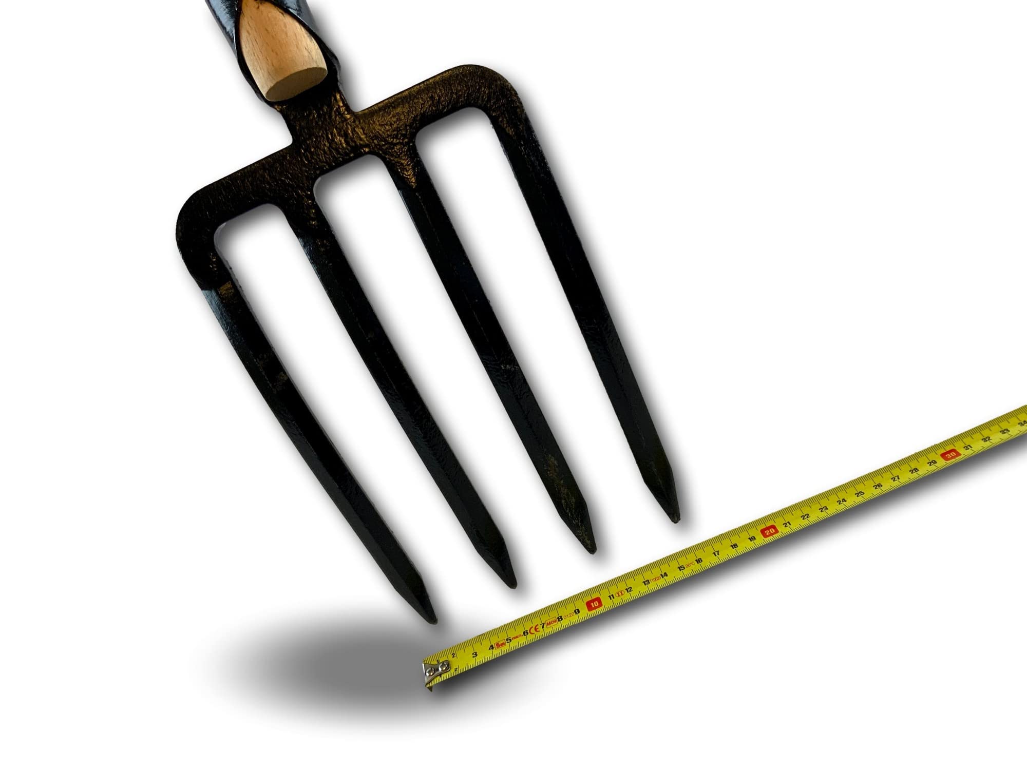 Fourche à bêche 4 dents larges | Manche 120 cm bois fabriqué en France | Tête acier forgé | Retourner ameublir aérer la terre préparer les sols | Jardinage | Kibros FCHLRGM