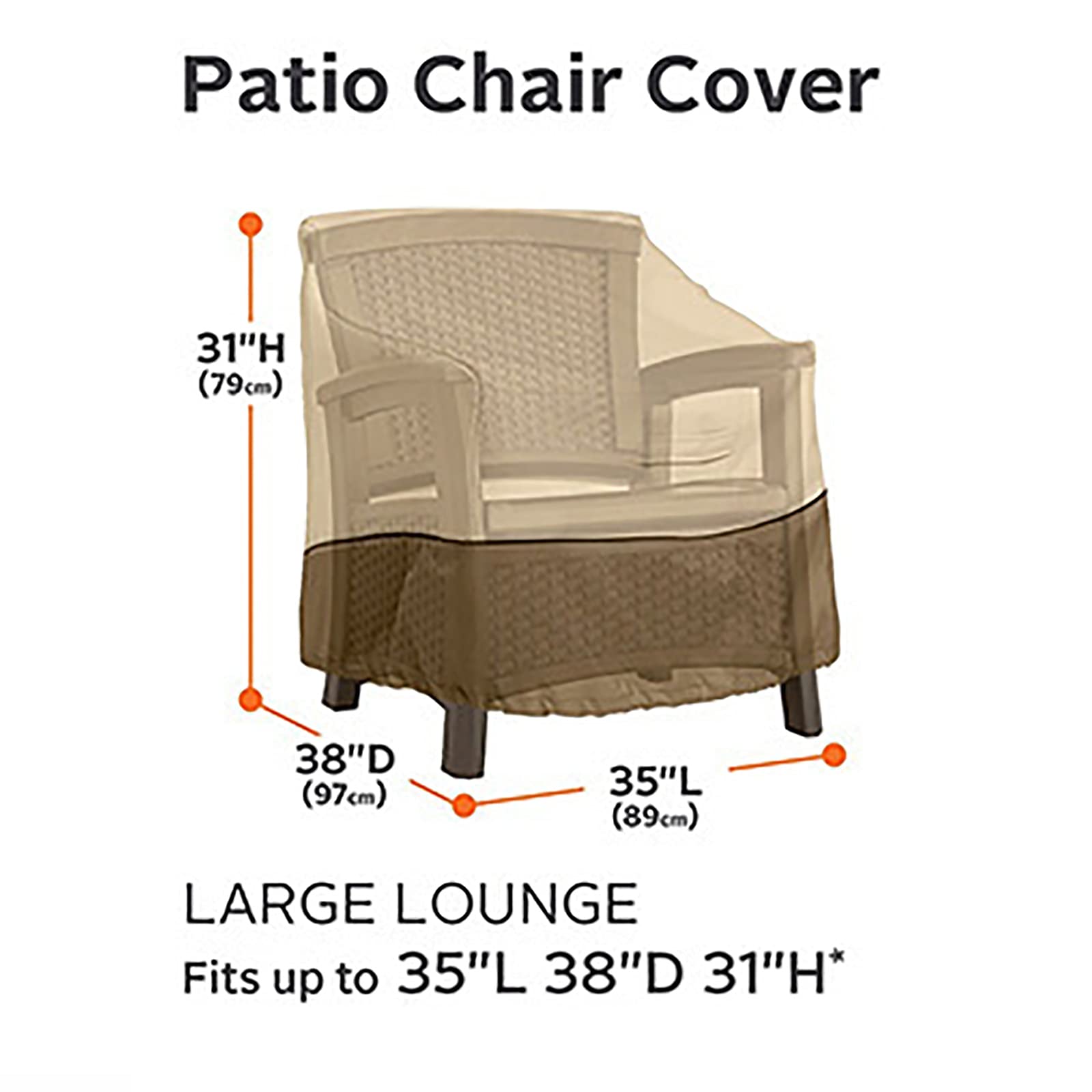 Patio Chair Covers ,Water-Resistant Garden Seat Cover ,Heavy Duty and Waterproof Outdoor Lawn Patio Furniture Covers ( Color : A , Size : 89*97*79CM )