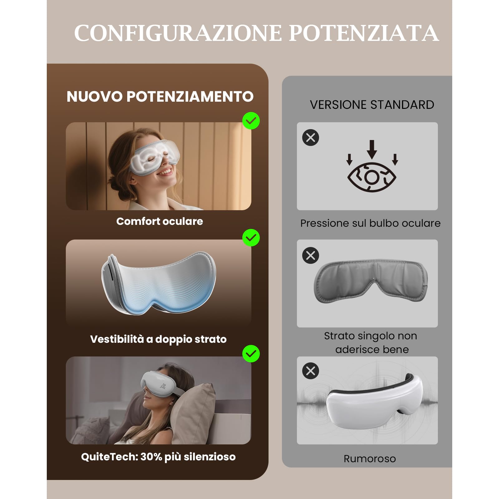 Bob and Brad EyeOasis 3, Massaggiatore per occhi con calore e pressoterapia per gli occhi, eye massager per emicrania, secchezza oculare e affaticamento, maschera per dormire, regalo per uomo e donna