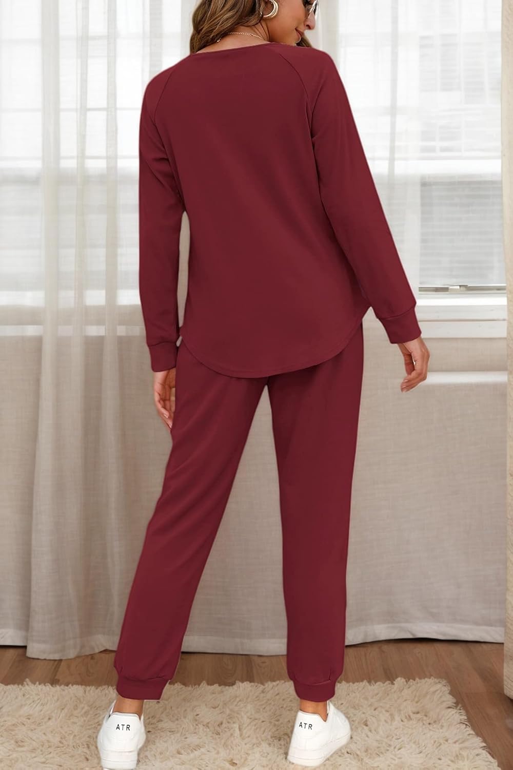 LalaLin Women's Casual Sweatsuits 2 Piece Outfits Long Sleeve Lounge Sets Button Down Jogging Sweatsuits Pockets 2025 - Image 4