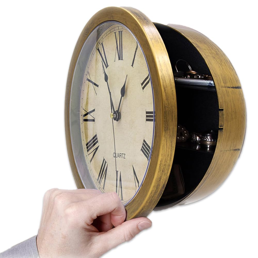 Amazon.co.jp: HIRAISM 隠し金庫 壁掛け時計型 貴重品 セーフティ