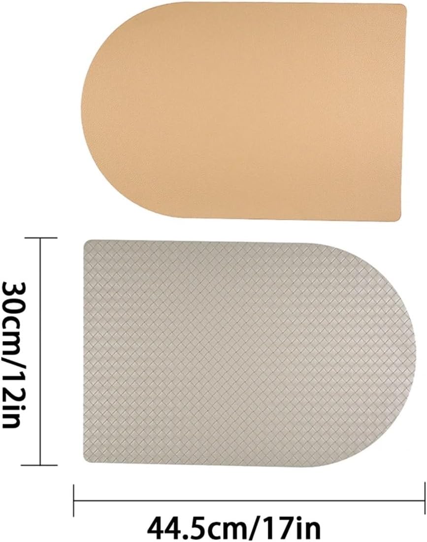 1pc Woven Faux Leather Heat Placemats Set Heat Anti Slip Dining Table Place Mats for Indoor & Outdoor Use(Brown)