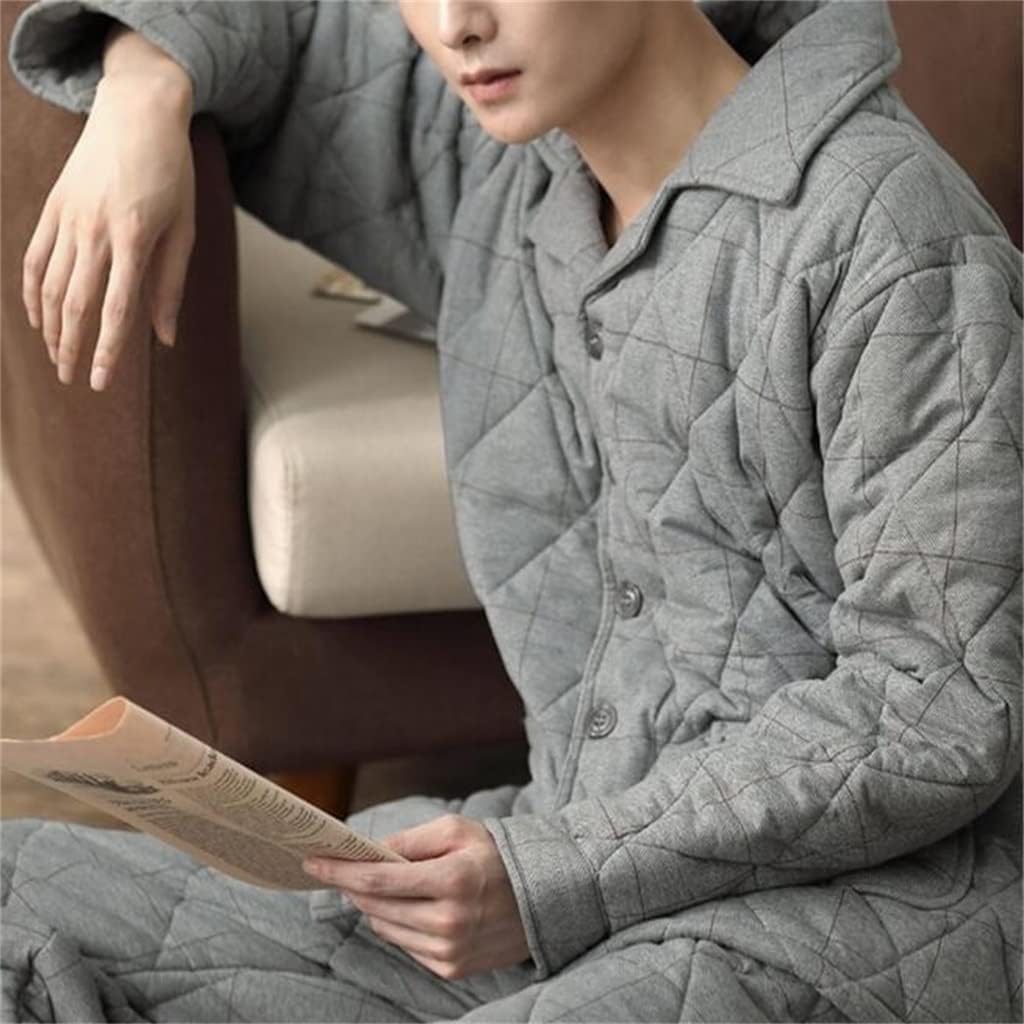 Cotton Jacket Home Service Suit Men's Pajamas Winter Padded Thick Plaid