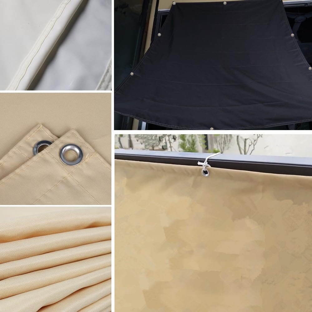 Sonnensegel Wasserdicht 1,5x2 m, Rechteckig Mit Ösen, Balkon Terrasse Viereckig UV Schutz, Schwerstarbeit (Sand Beige)