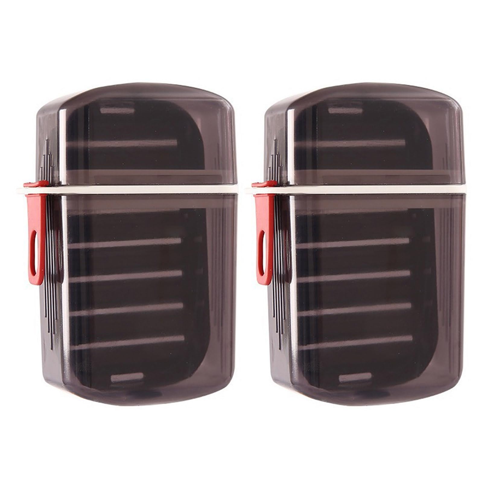 loyliawa 1/2 Pcs Soap Box Drainage with Drainage Function Lock, Soap Dishes,Soap Draining Tray Dish, Leakproof Travel Soap Case Portable Soap Holder Soap Container with Lid Black 2pcs