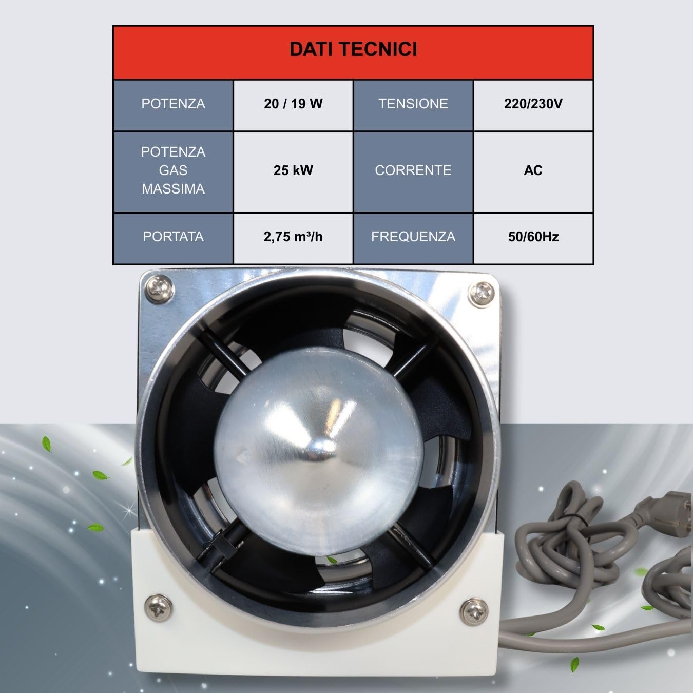 GOLDMAN SERVICE | Kit Evacuazione Fumo per Caldaie e Riscaldatori a Gas ACS | Ventilatore Tiro Forzato con Deflettore e Sensore di Sicurezza | 19 W 220 V