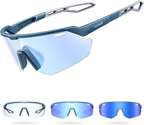 Miniatura 12 de Lamicall Gafas de sol deportivas polarizadas de 0.85 oz para hombres y mujeres, gafas con protección UV400, para correr, ciclismo, béisbol, pesca