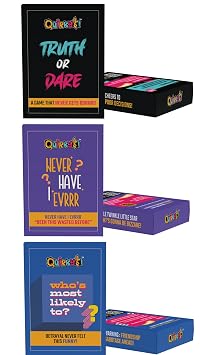 Truth Or Dare + Never Have I Ever + Who's Most Likely to - Party Games Combo of 3 with Pack of 50 Cards Each