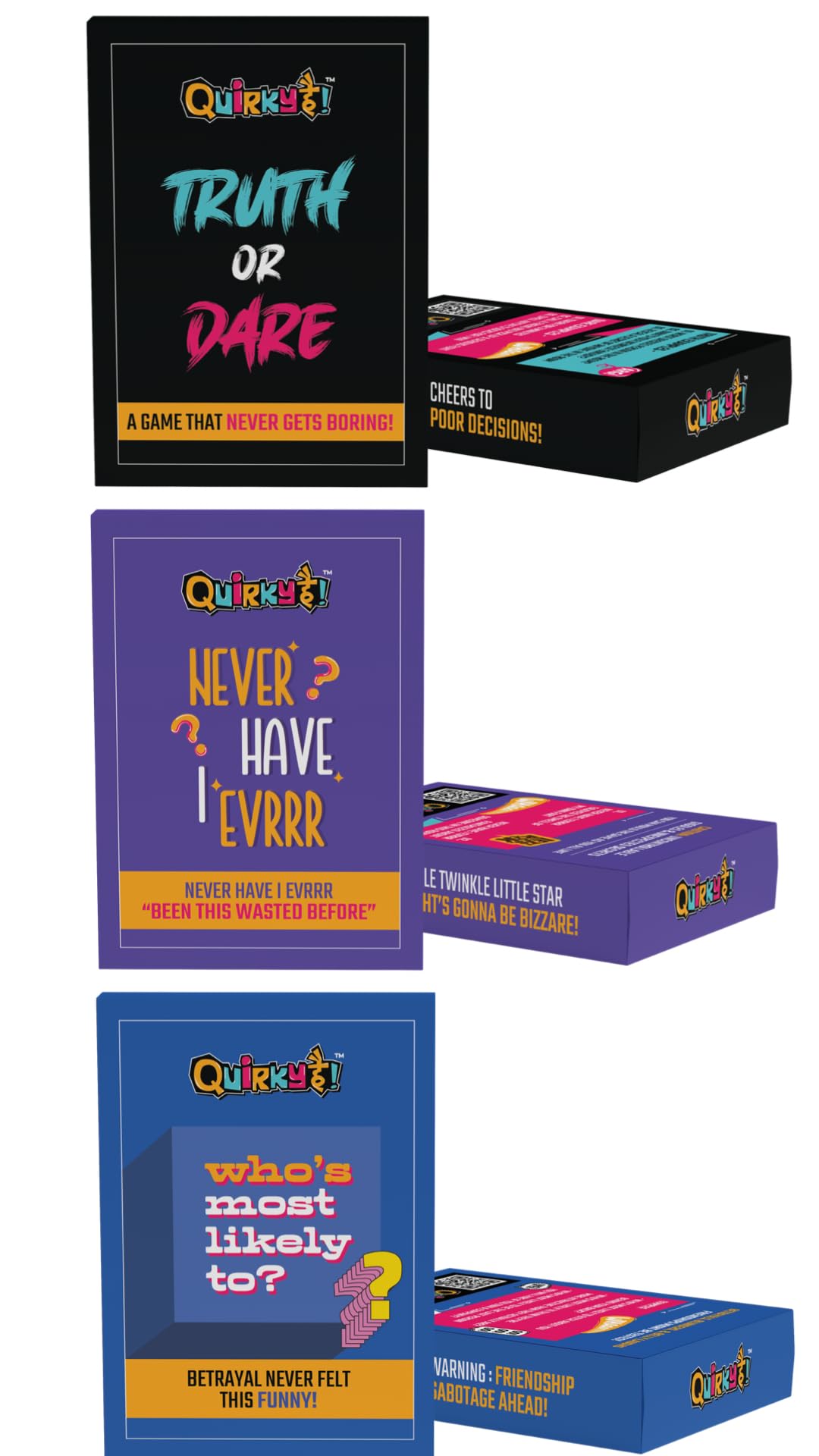 Gangaur Truth Or Dare + Never Have I Ever + Who S Most Likely To - Combo Of 3 Party Card Games With Pack Of 50 Cards Each (B0CNQ9Q921) Amazon Price History, Amazon Price Tracker