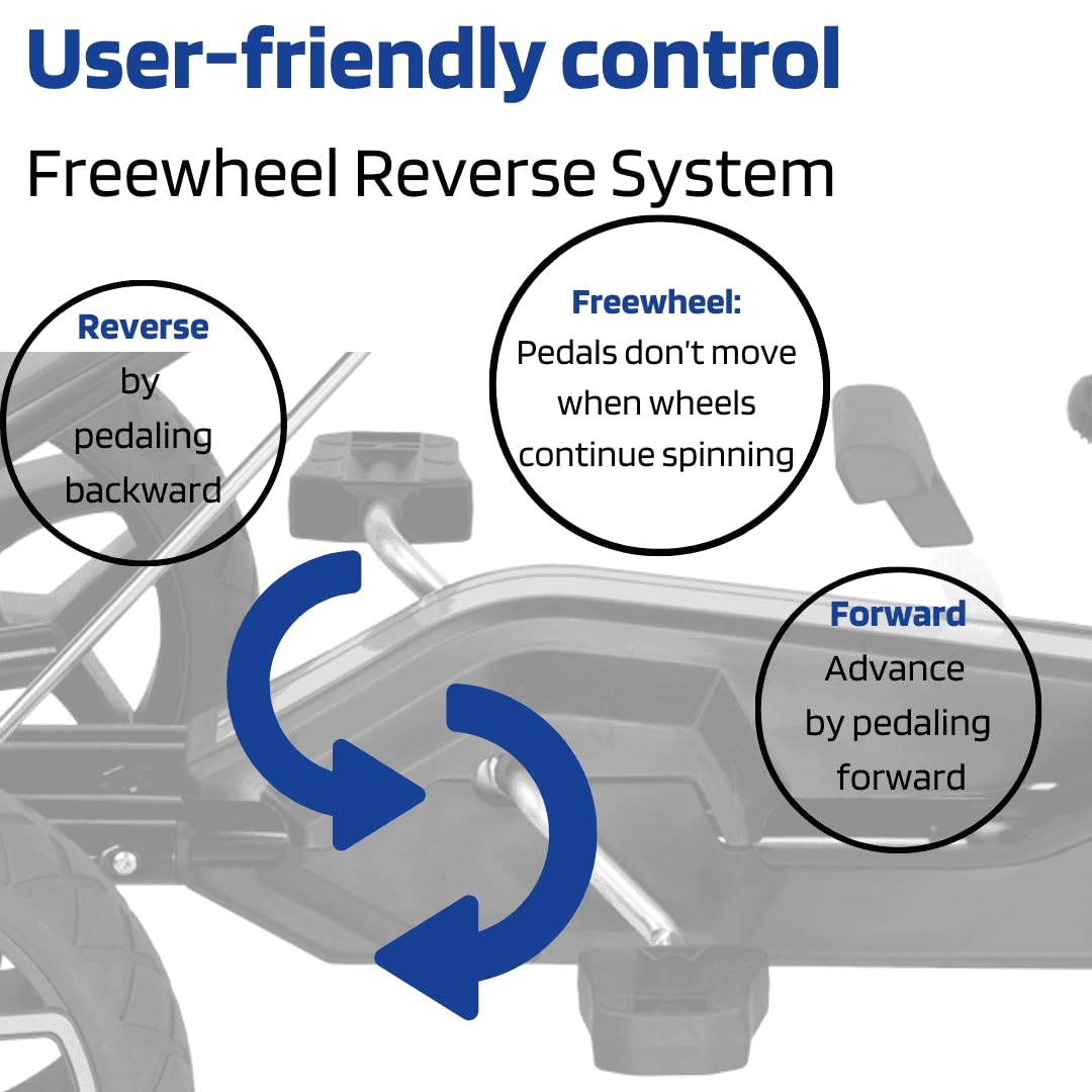 KETTLER Kettcar Retro | Go-Kart | mit Handbremse & Luftbereifung (Blau)
