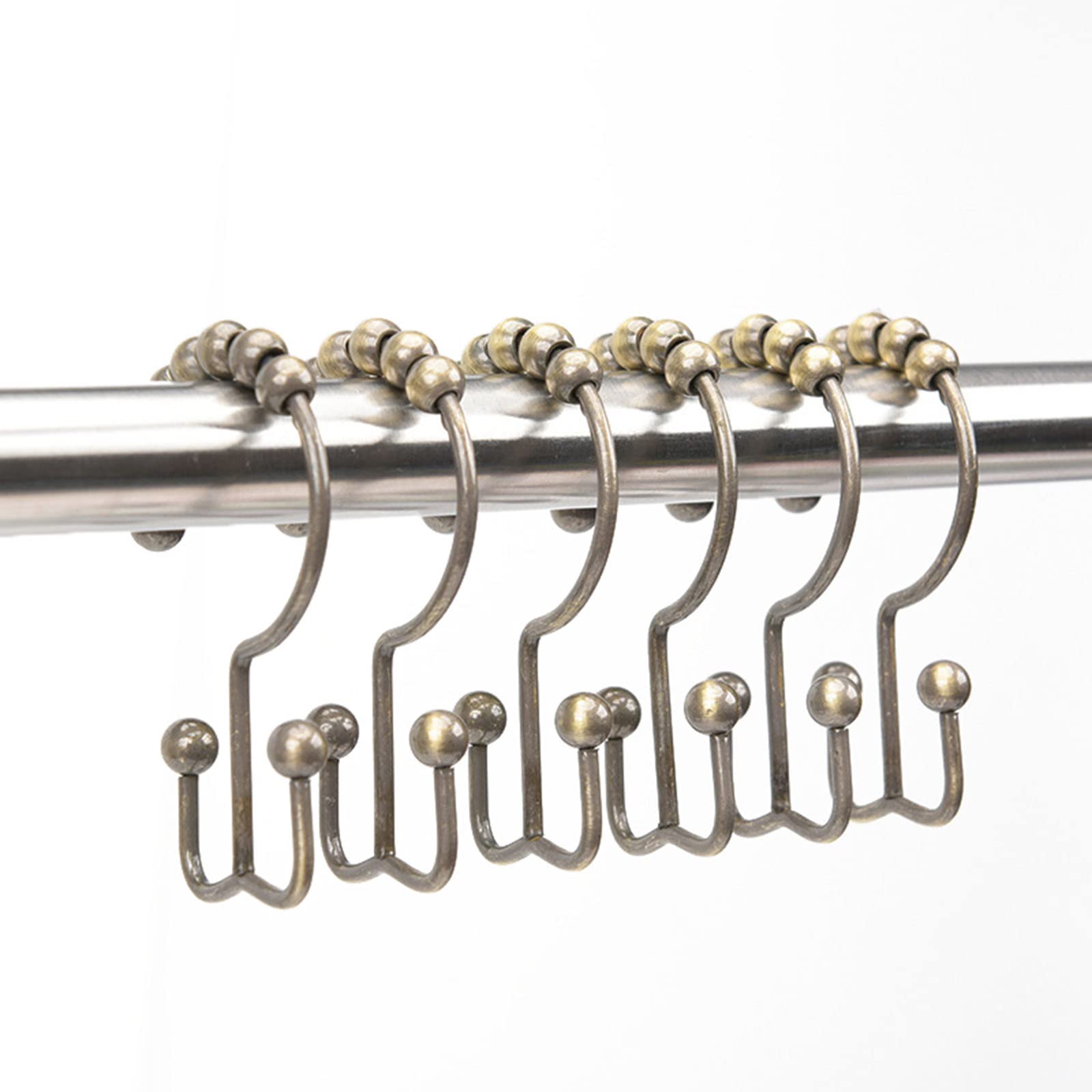 EISTEE Anelli per tende, ganci per tende, anelli da appendere, 12 ganci per tende da doccia in acciaio inox, per appendere aste da bagno, anelli facili da scivolare, g (colore : D)