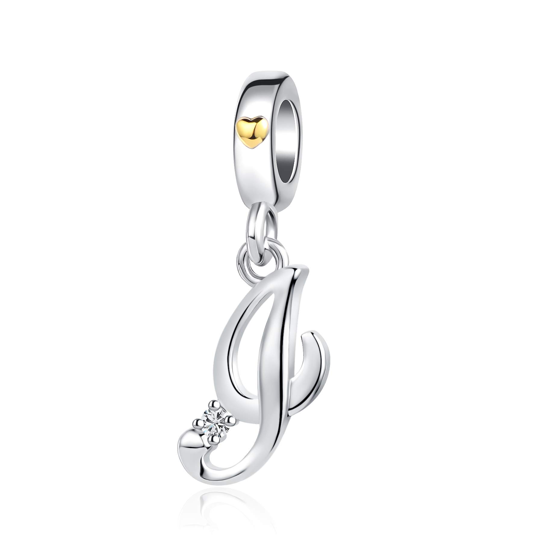 Silver Initial A-Z Letter Charm Compatible Pandora Charm Bracelets for Women Jewelry