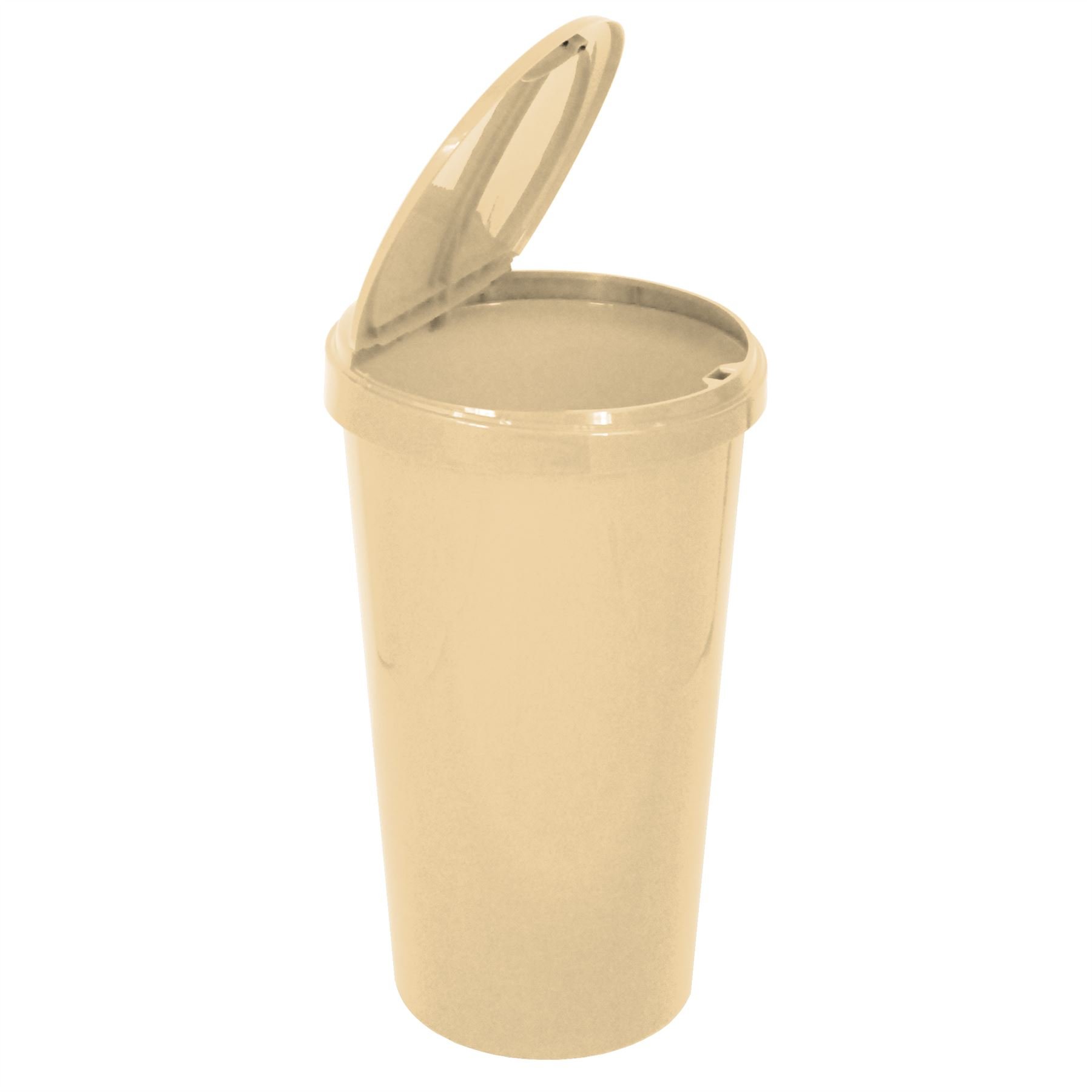 Easy Shopping TOUCH BIN 45L 45 Litre Colour Bin Home Garden Office School Kitchen Top Bin Removable Lid (Cream)