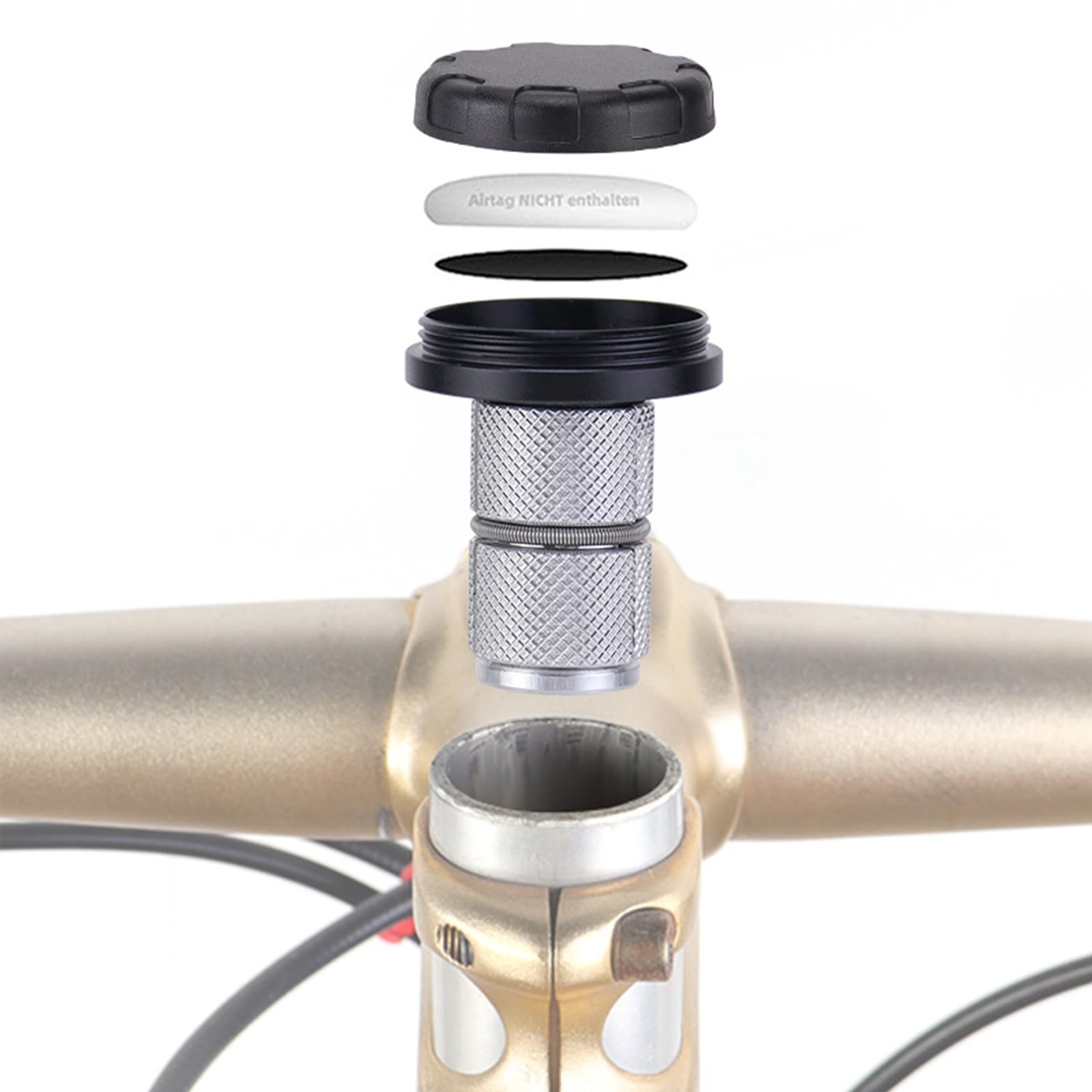 Air Tag Android Supporto Per AirTag Bicicletta Inscrip - Impermeabile, Per Mountain Bike, Diametro 21.5-25.4 Mm, Antifurto Nascosto AirTag Polkupyörään