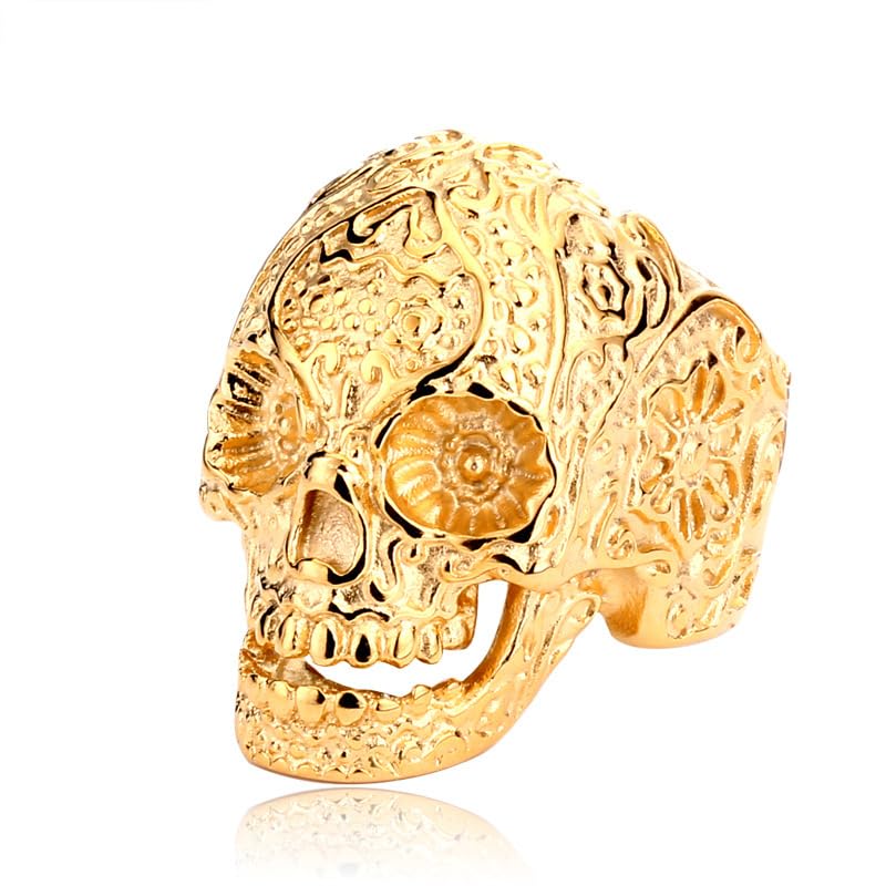 Asma Jewel House Punk Stainless steel Skull Skeleton Head Ring for Men/Boys (Gold, 10) (B0CWD3QKZV) Amazon Price History, Amazon Price Tracker