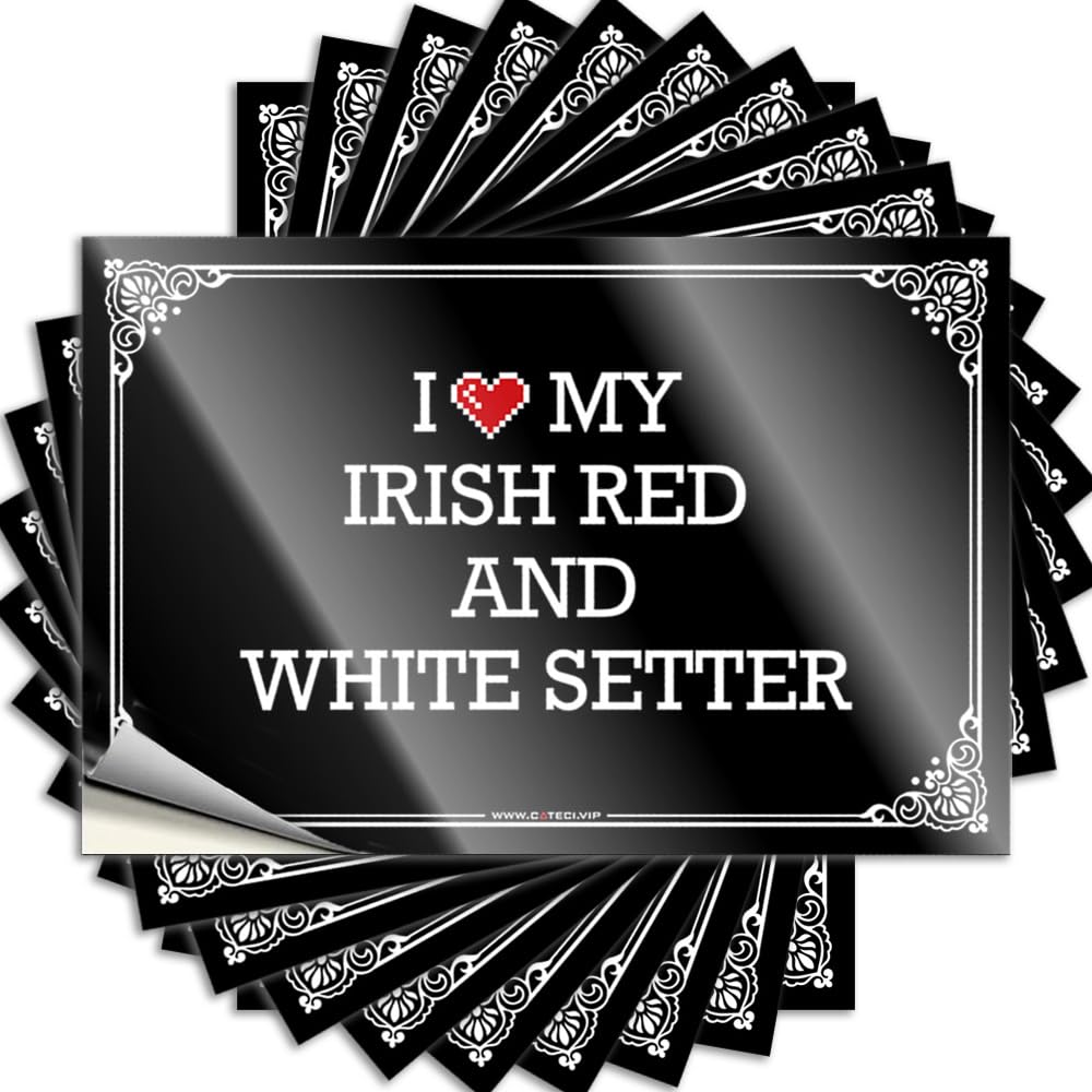Outside Decor Decals - Sweet Narrow Bumper I Love My Irish Red and White Setter(12X18CM)