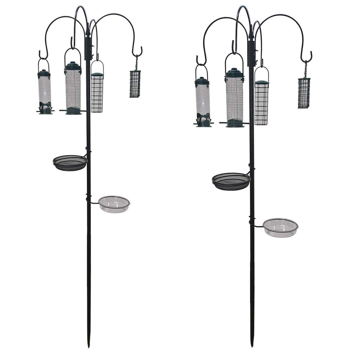 WILD BIRD GARDEN FEEDING STATION WITH WATER BATH TABLE SEED NUT TRAY HANGING FEEDERS STABLISER (170)