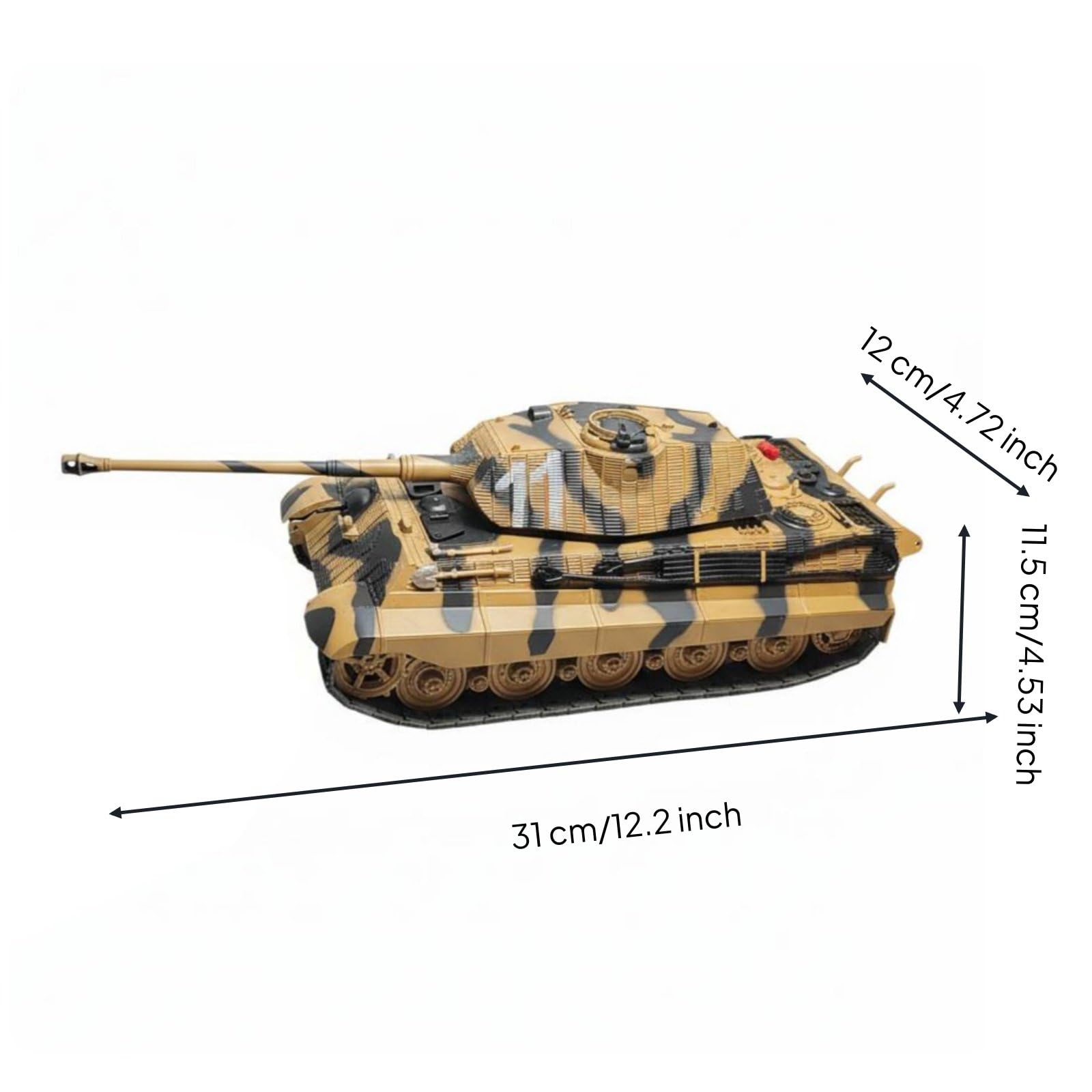 Carro Armato Tigre Tedesco 1 32 Modello Tank Carro Mezzo Militare Collezionabile Costruzione Robusta in Lega di Zinco Finitura Bronzata Adatto per, Mimetico